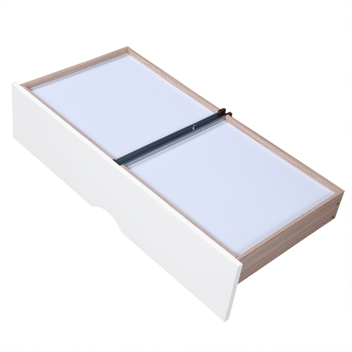 Wooden Daybed with Trundle Bed and Two Storage Drawers , Extendable Bed Daybed,Sofa Bed for Bedroom Living Room,White、、casual