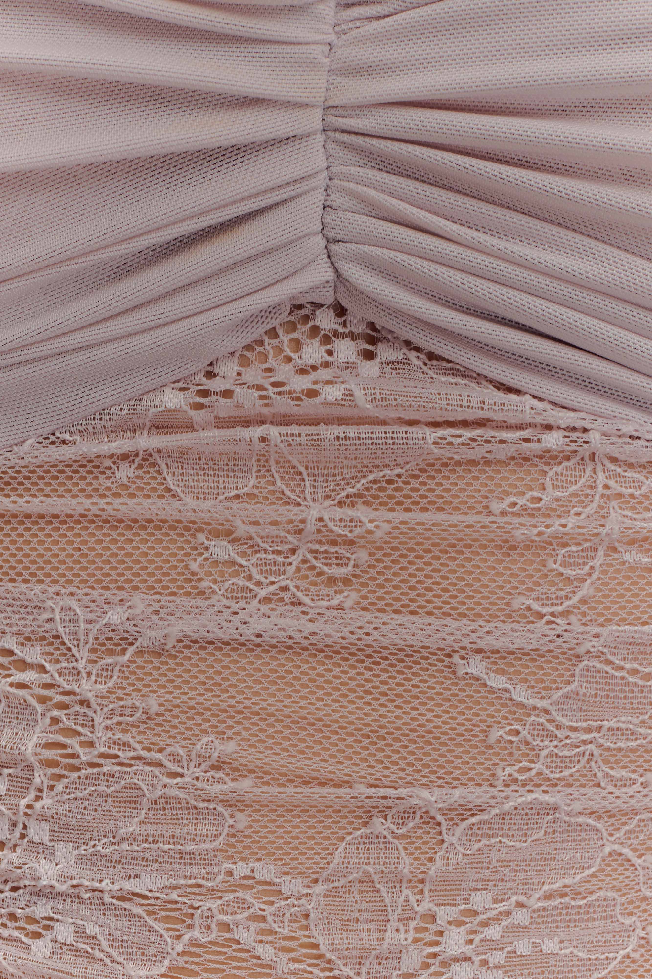 Guinevere Lace And Mesh Top - Lilac、mySite、solidvoid