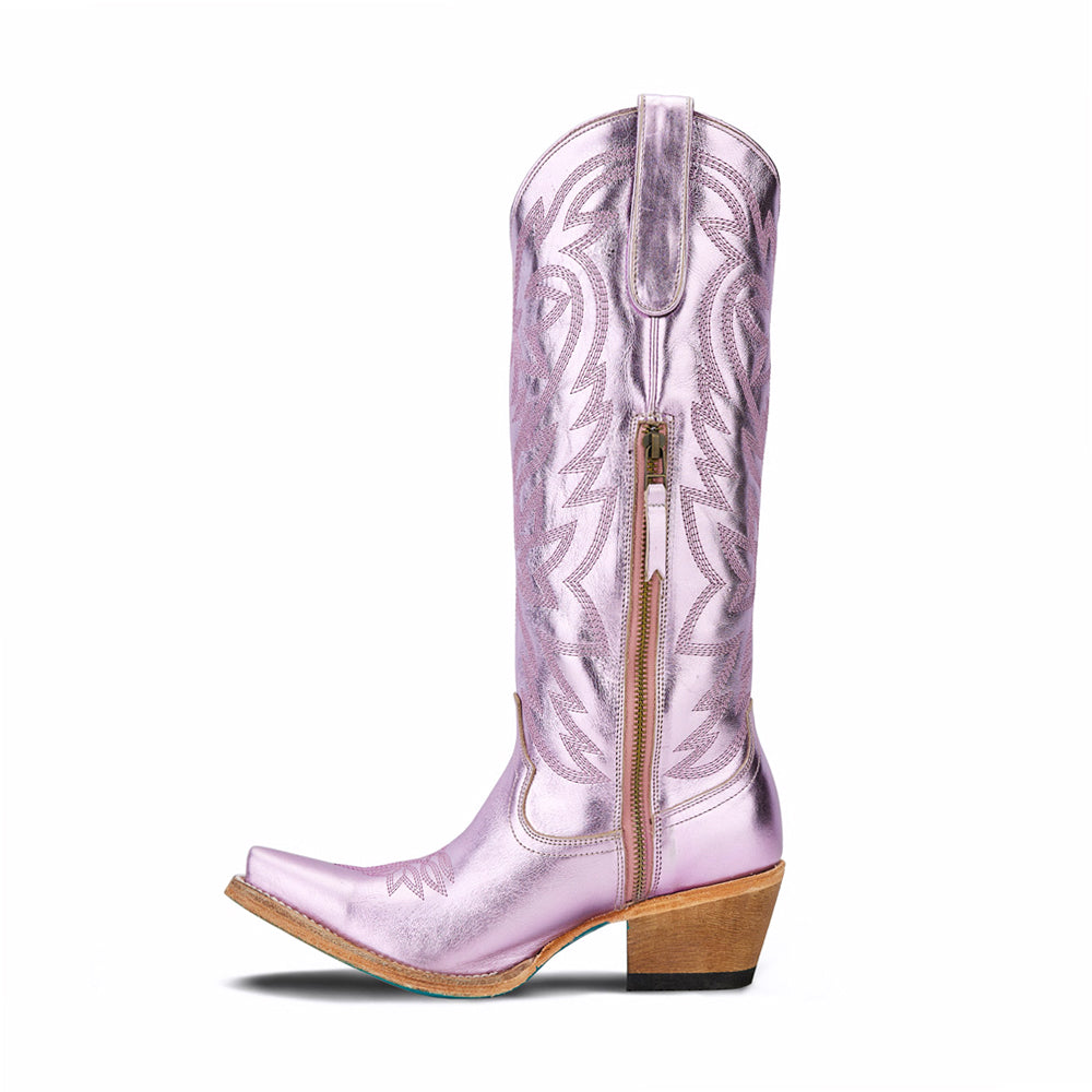 Smokeshow Embroidered Metallic Snip Toe Zippered Cowboy Boots、mySite、gtrtttuynbv