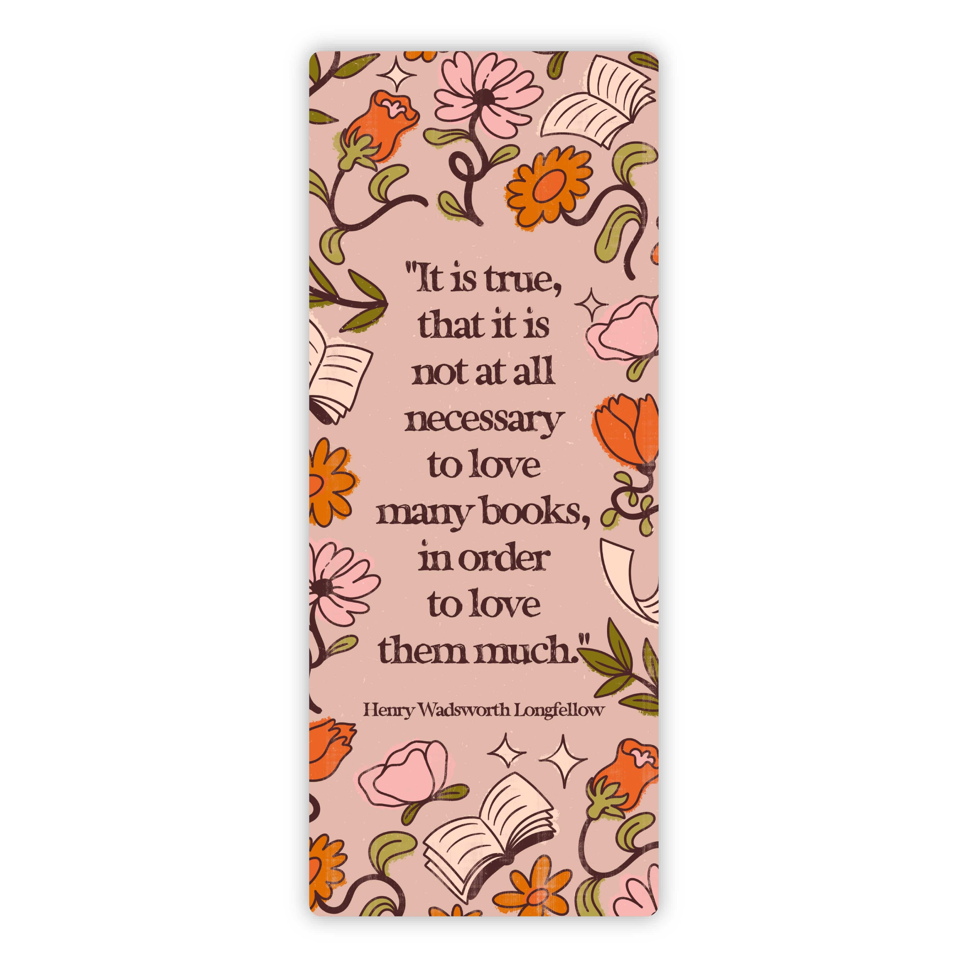  Henry Wadsworth Longfellow Quote Pink Bookmark Sticker、mySite、ghnorth
