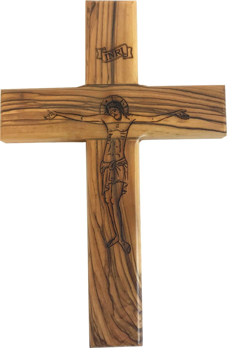  Holy Land Market Olive Wood Cross with Crucifix Carved by Laser - an Icon of Faith (7.5 inches or 19 cm)、mySite、elrpsem3k