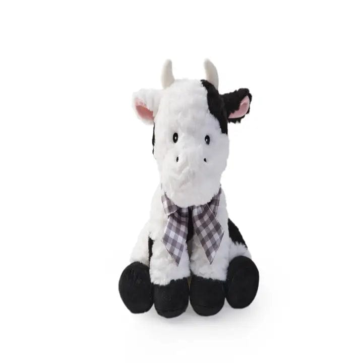 Baby Plush Cow with Blue Check Bow by Bearington Collection、mySite、g9winljtr