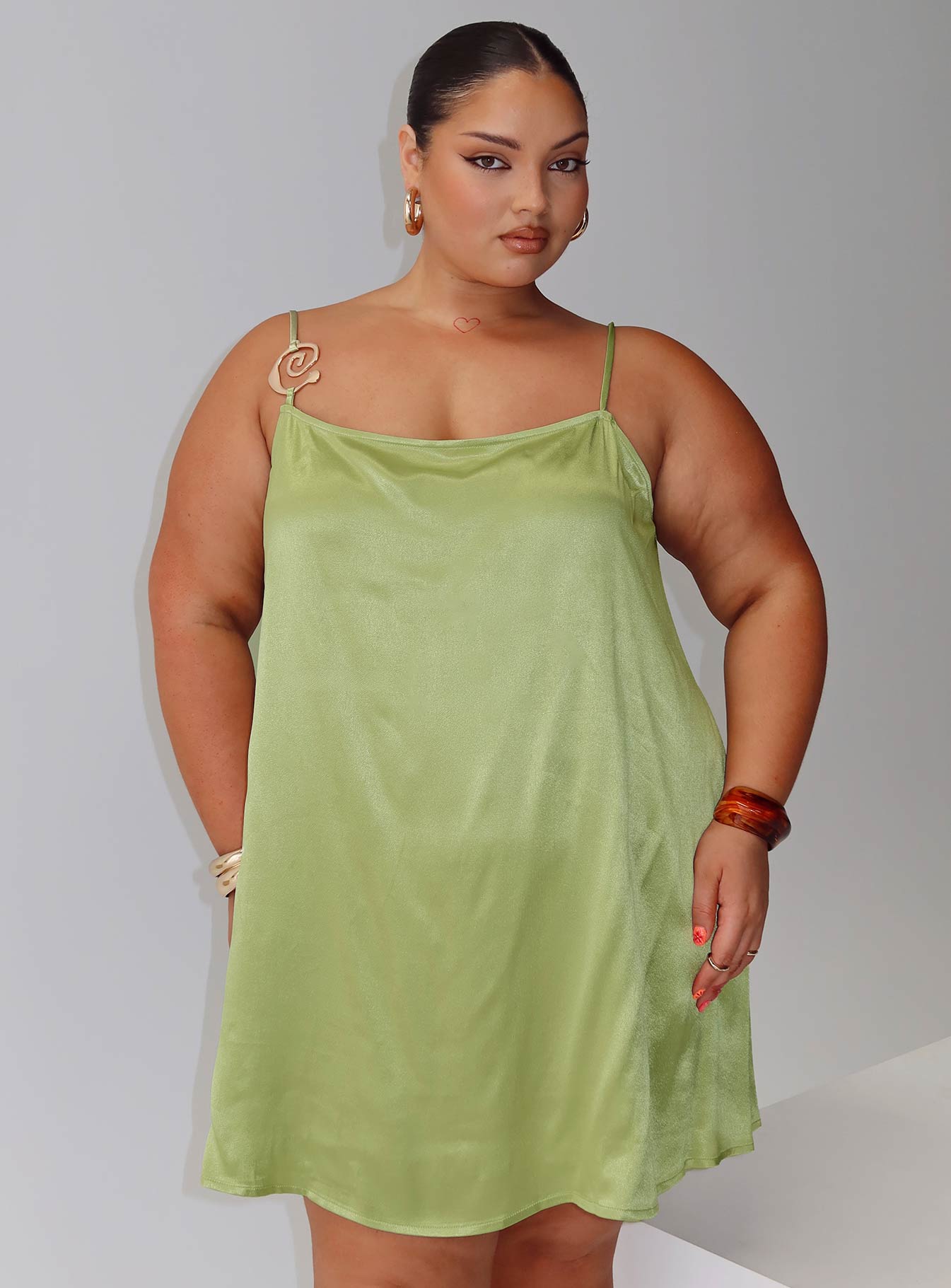 Apple Cider Mini Dress Green Curve、mySite、solidvoid