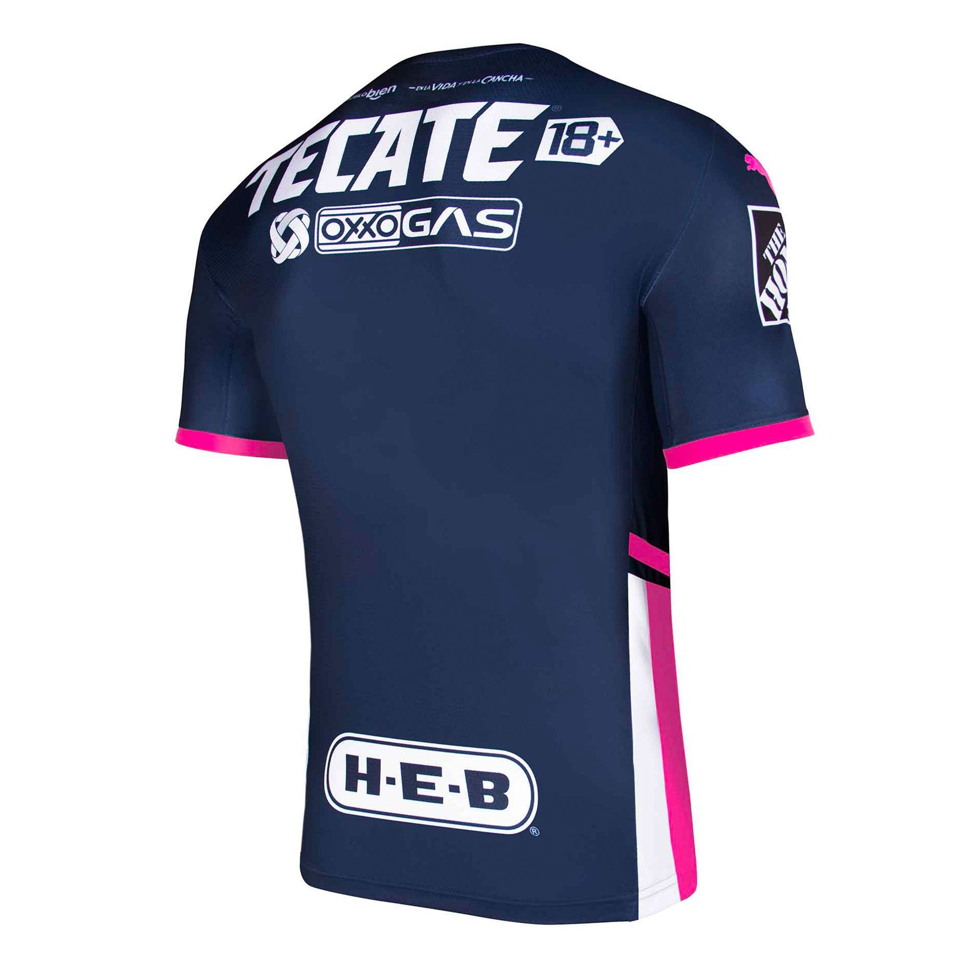PUMA Men's Monterrey 2021/22 Breast Cancer Awareness Jersey Navy/Pink、mySite、noshort