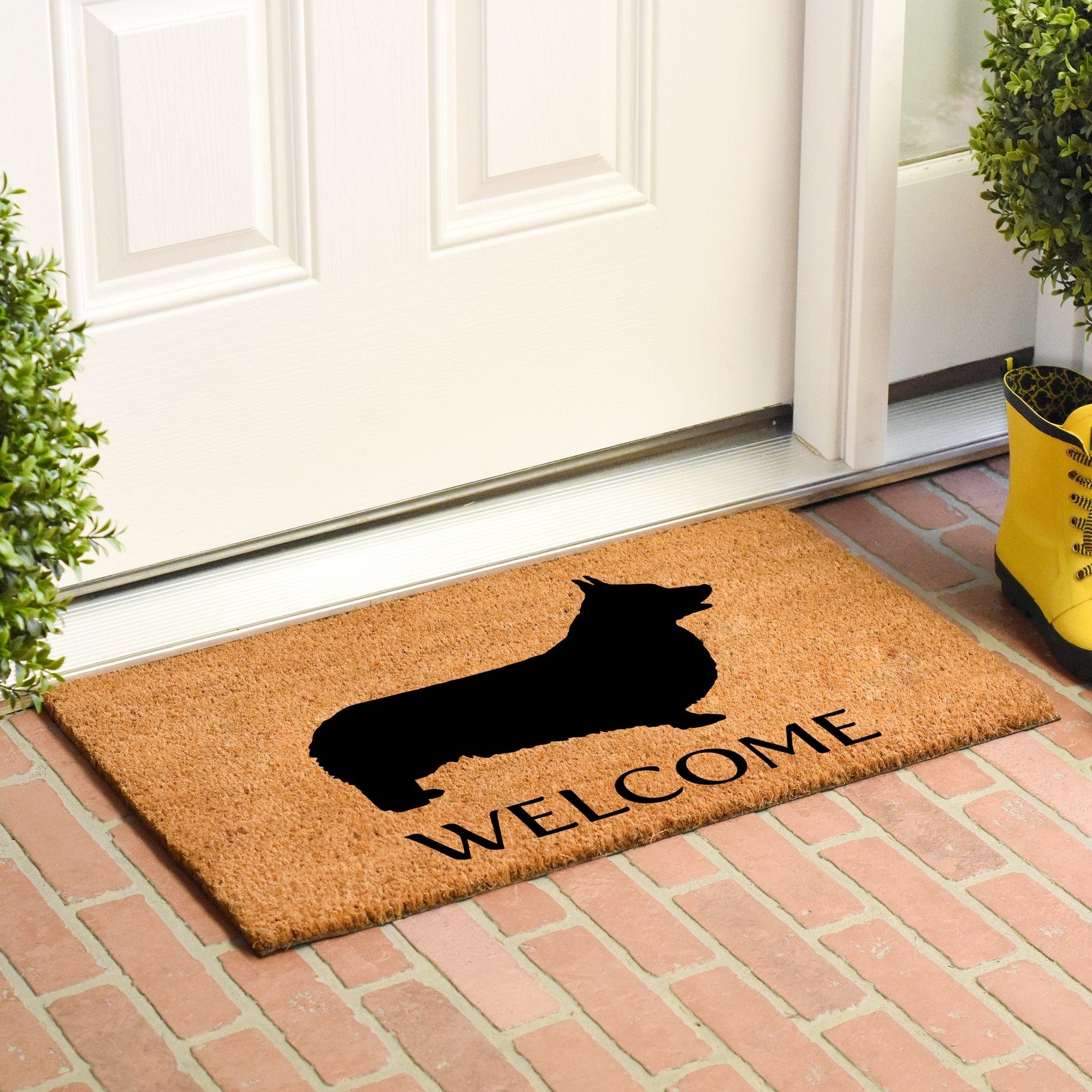 Pembroke Welsh Corgi Coir Welcome Mat Made in the USA、mySite、g9winljtr
