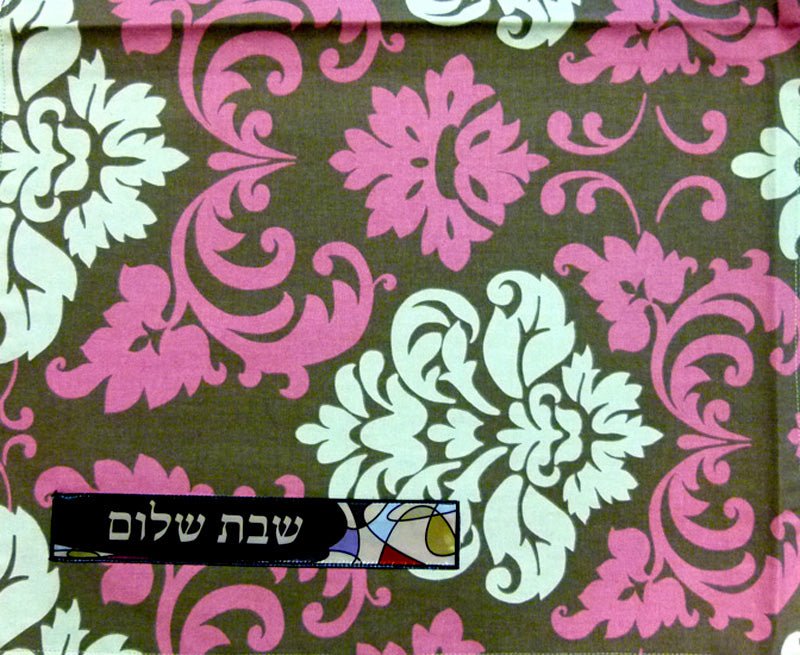 Pink and Cream Linen Challah Cover、mySite、elrpsem3k