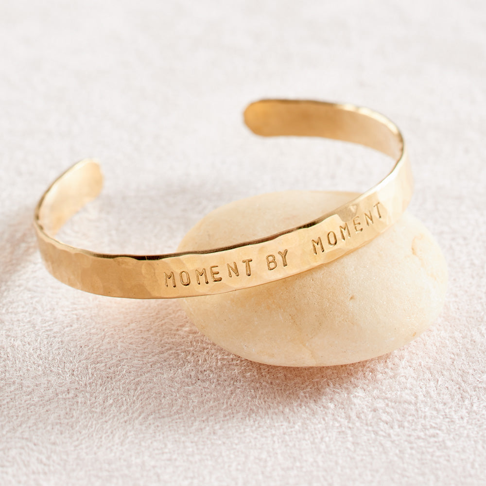 Moment by Moment Cuff Bracelet in Hammered Brass、mySite、topwebapps