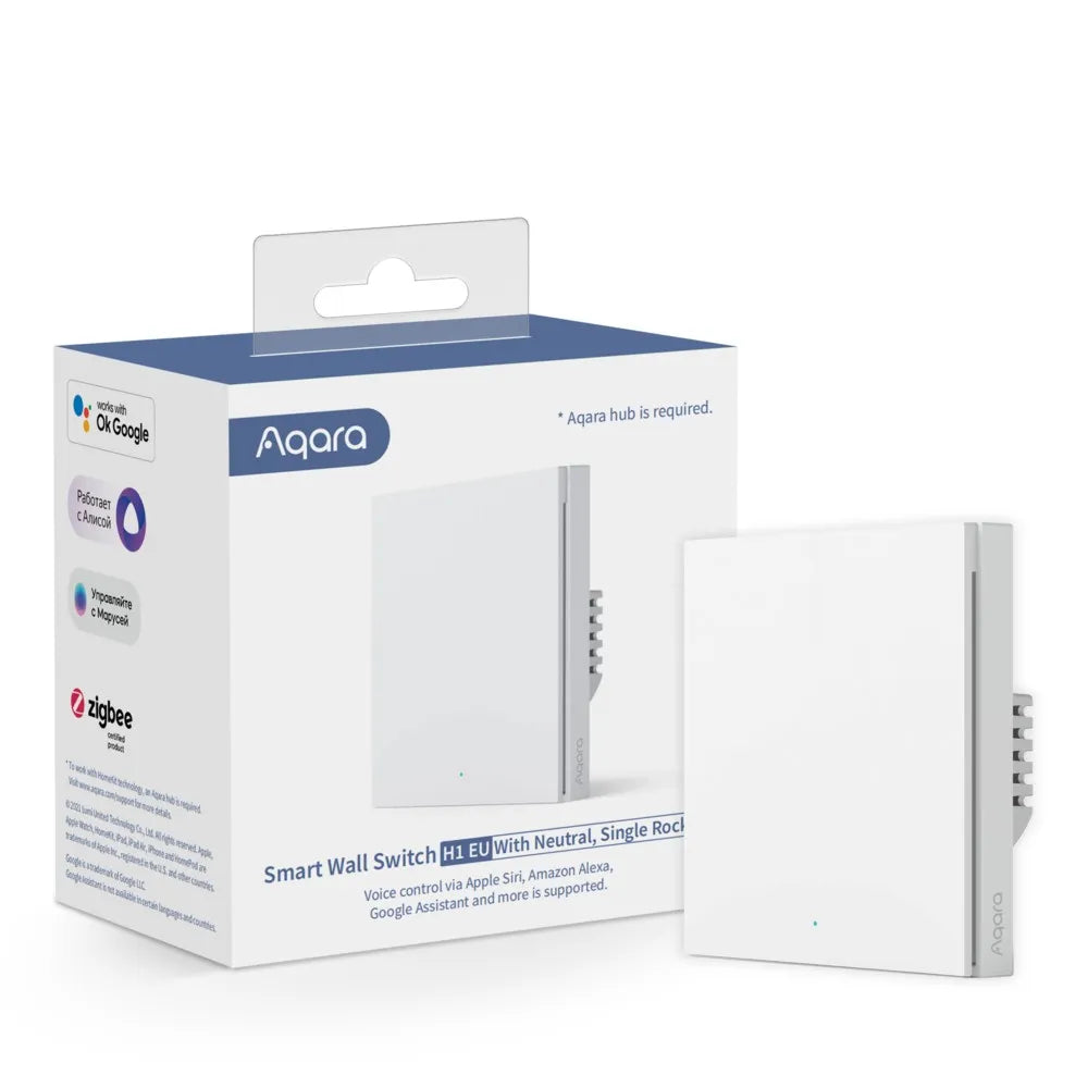 Aqara Interruptor Inteligente Com Neutro 1 Canal Zigbee em Branco - Aqara H1、mySite、fannypackpong
