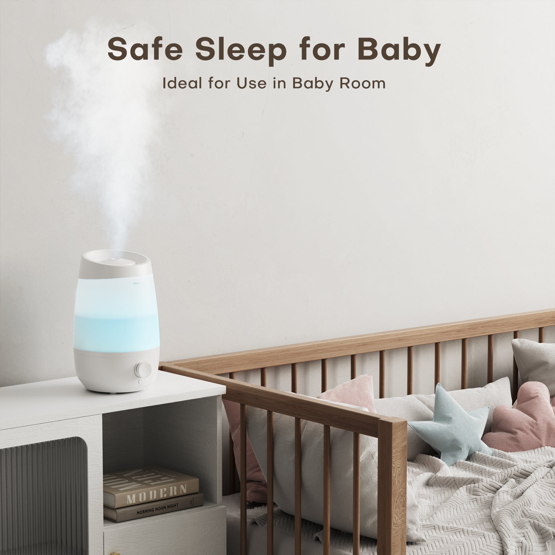 KLOUDIC Humidifier for Home Bedroom, Cool Mist Top Fill 2.5L Essential Oil Diffuser Humidifiers for Baby Nursery and Plants、mySite、fannypackpong