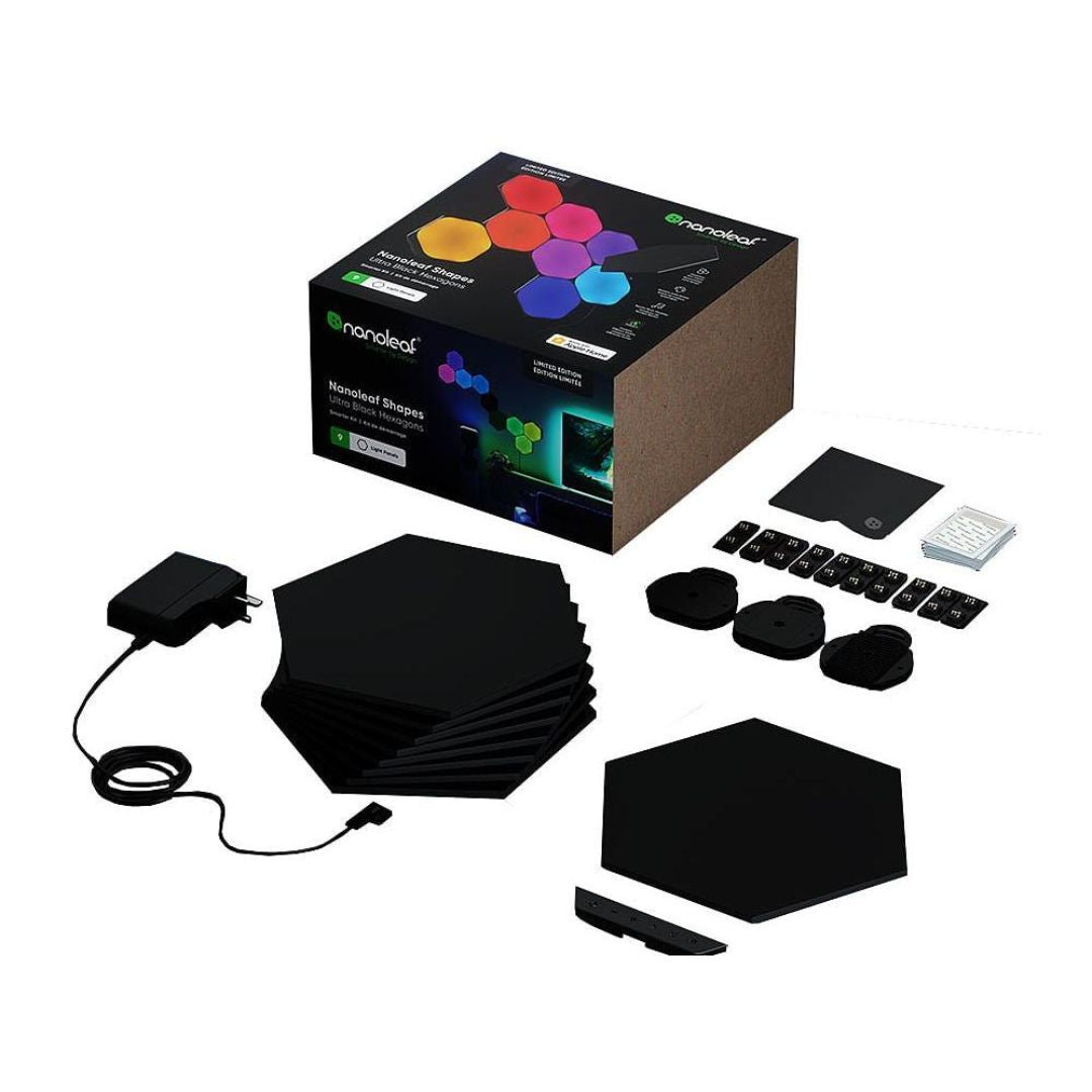 Nanoleaf Hexágonos Kit Inicial com 9 painéis em Preto、mySite、fannypackpong
