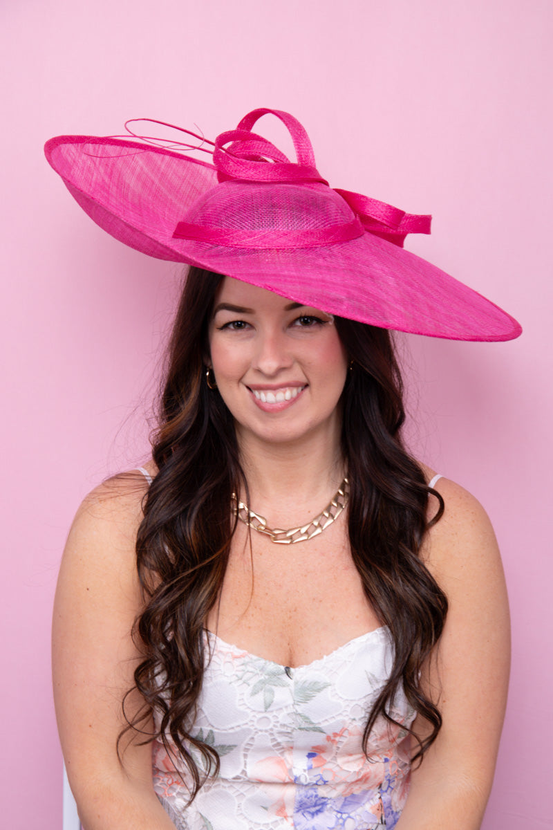 Roo Sinamay Fascinator - Fuchsia - FINAL SALE、mySite、hinf8tx79