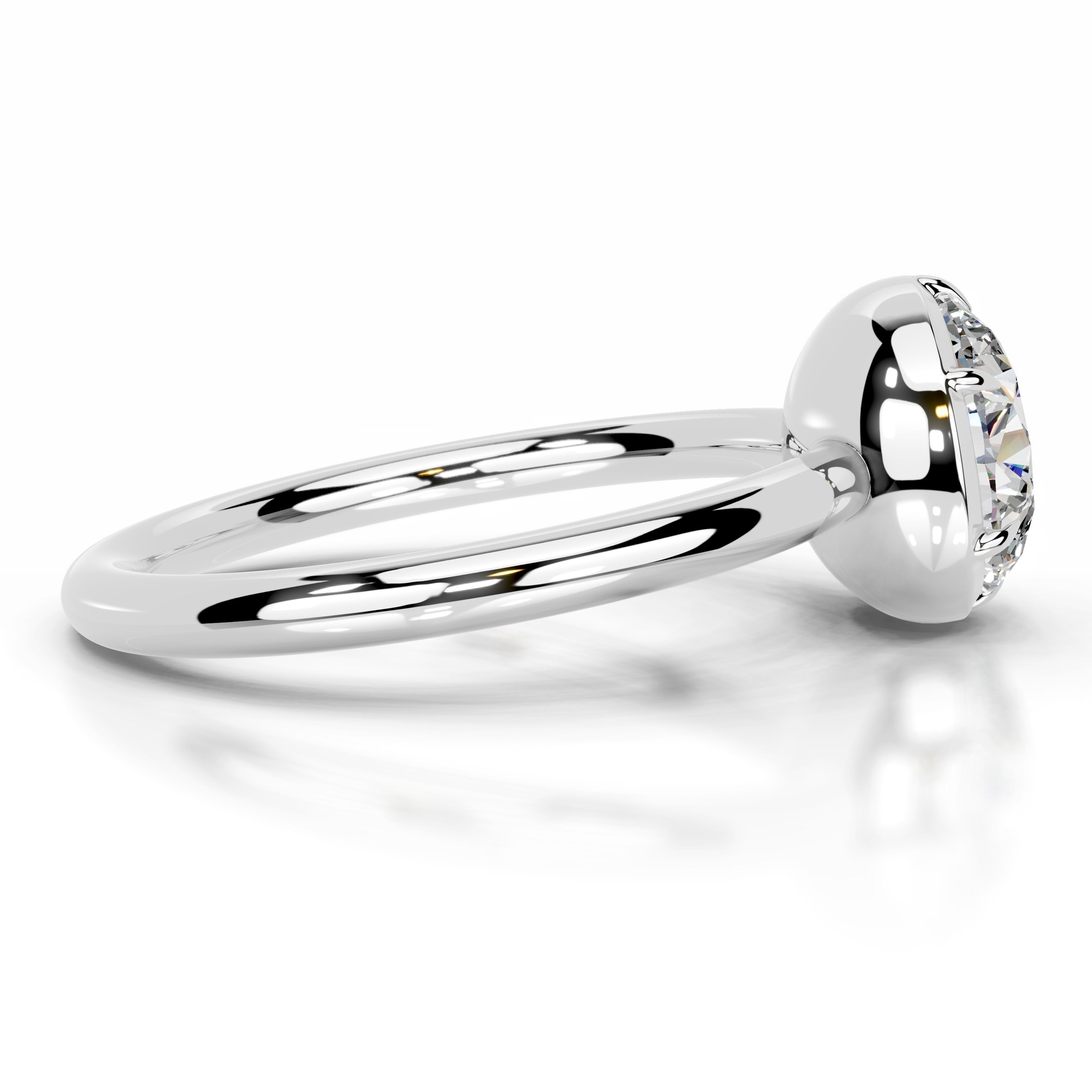 Narcisa Round Moissanite Ring - 18K White Gold、mySite、hinf8tx79