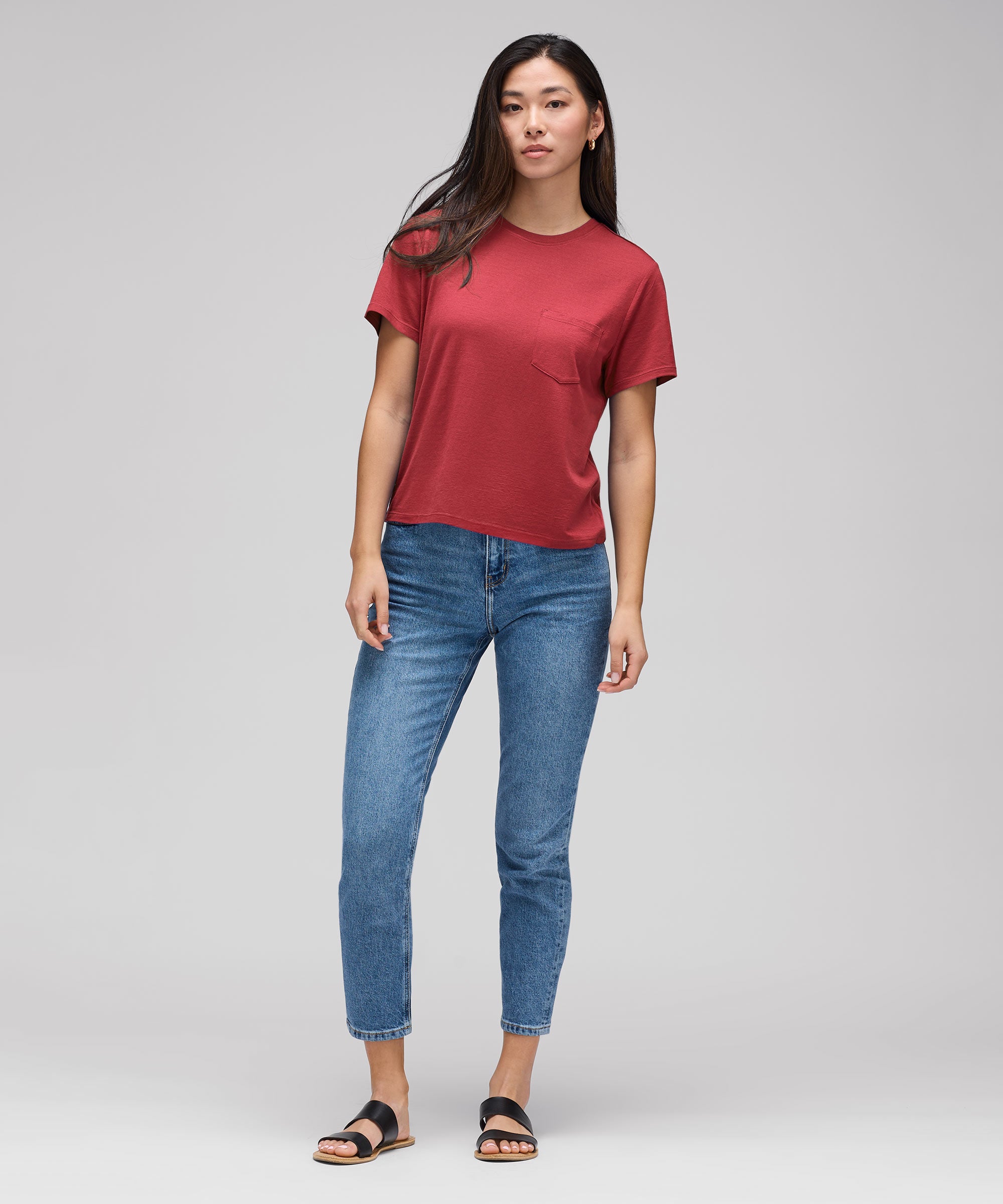 Women's Merino Boxy Pocket Tee、mySite、noshort