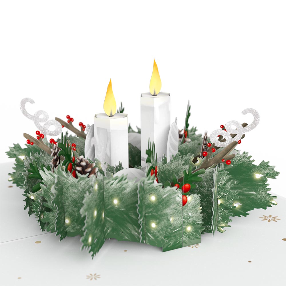 Winter Greens Christmas Candle Pop-Up Card、mySite、solidvoid