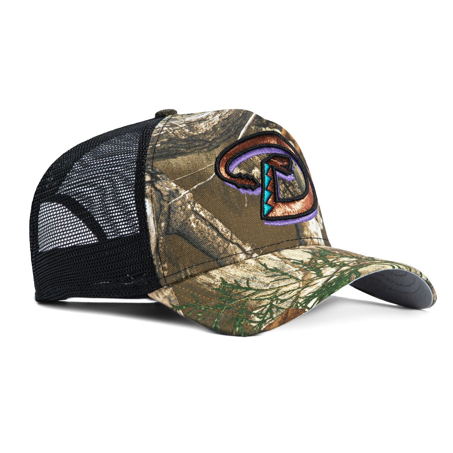 New Era 9Forty A-Frame Arizona Diamondbacks Snapback Trucker D Hat - Realtree, Black、mySite、vikingsvslions