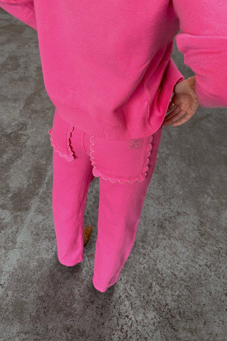 Pink Denim Scallop Detail Jeans、mySite、solidvoid