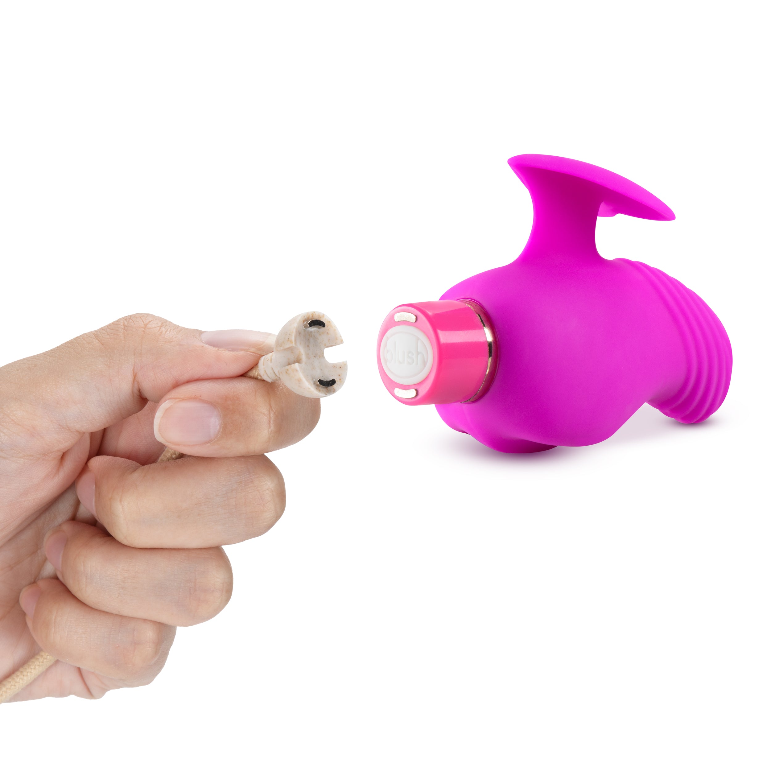 Aria By Blush® | Erotic AF: Finger Fin Plum Silicone Vibrator with Powerful RumboTech™ Technology、mySite、bottomscart