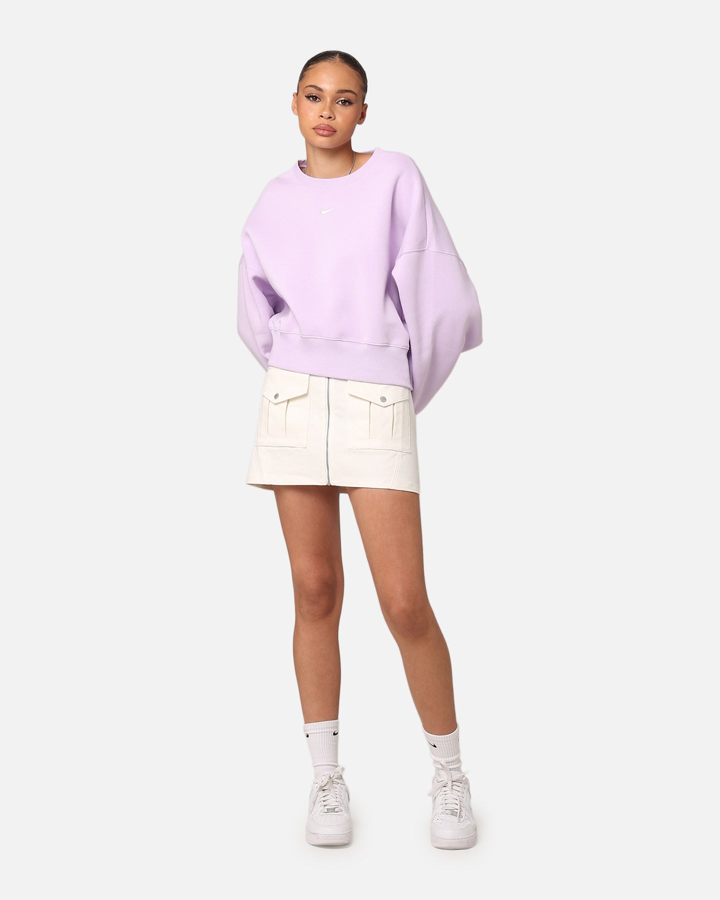 Nike Women's Sportswear Pheonix Fleece Oversized Crewneck Violet Mist/Sail、mySite、zt4zffjzw