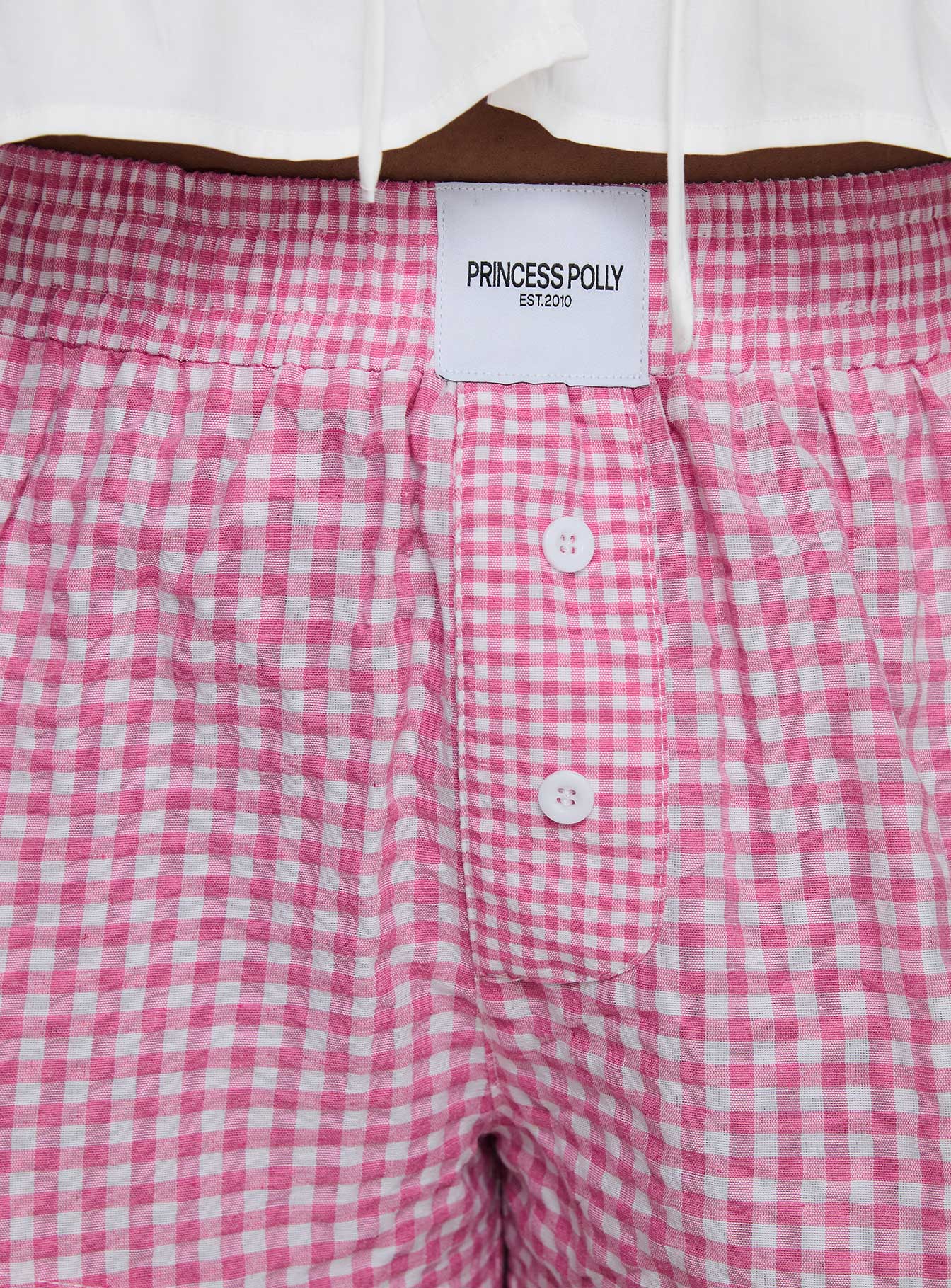 Back To It Boxer Shorts Pink Gingham、mySite、solidvoid