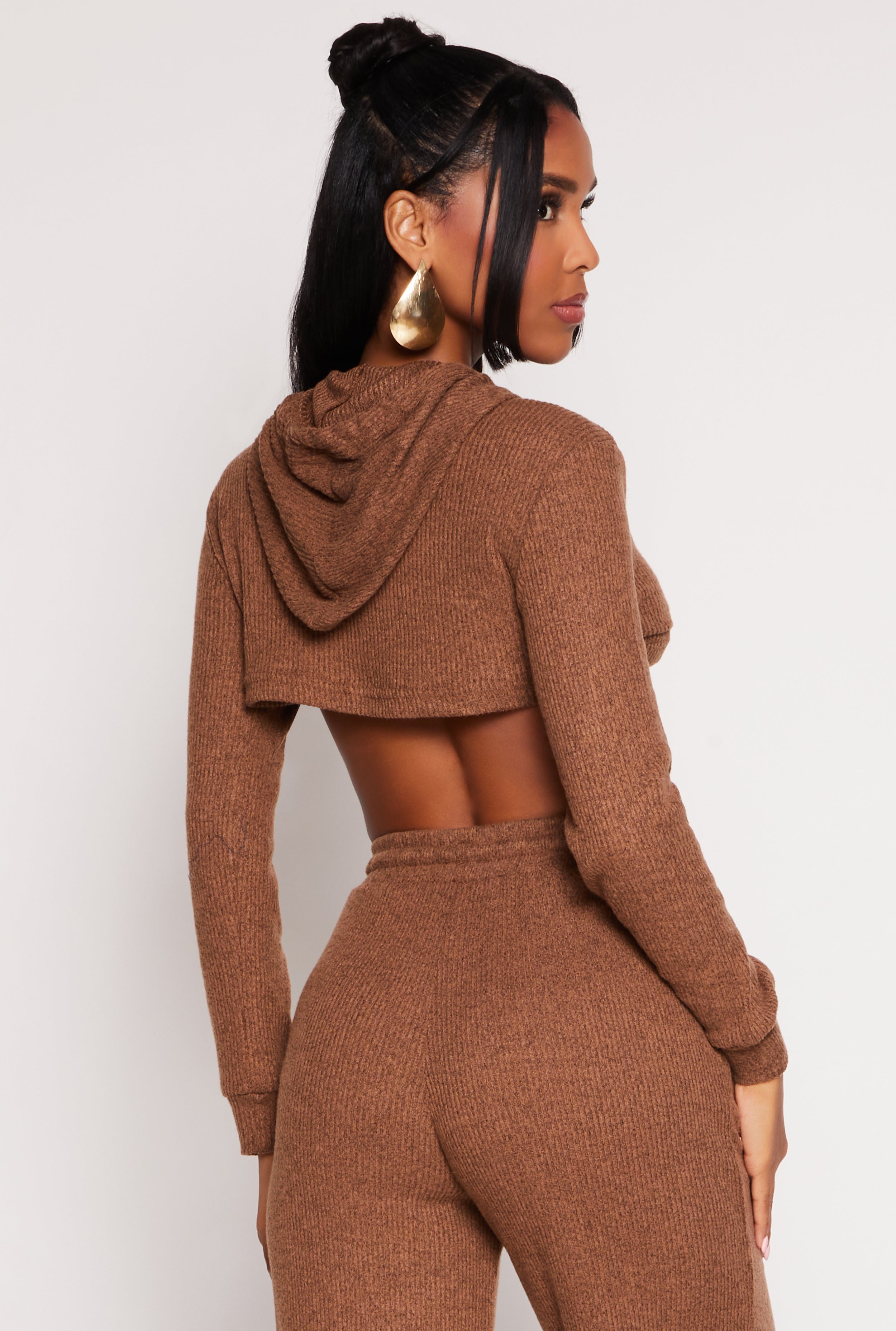 Daisy Ribbed Knit Hooded Shrug、mySite、camillekostekn