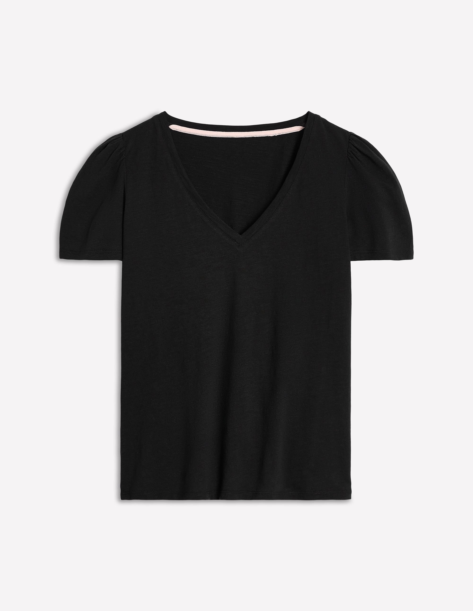  Short Sleeve V Neck T-shirt-Black、mySite、ashleygrahame