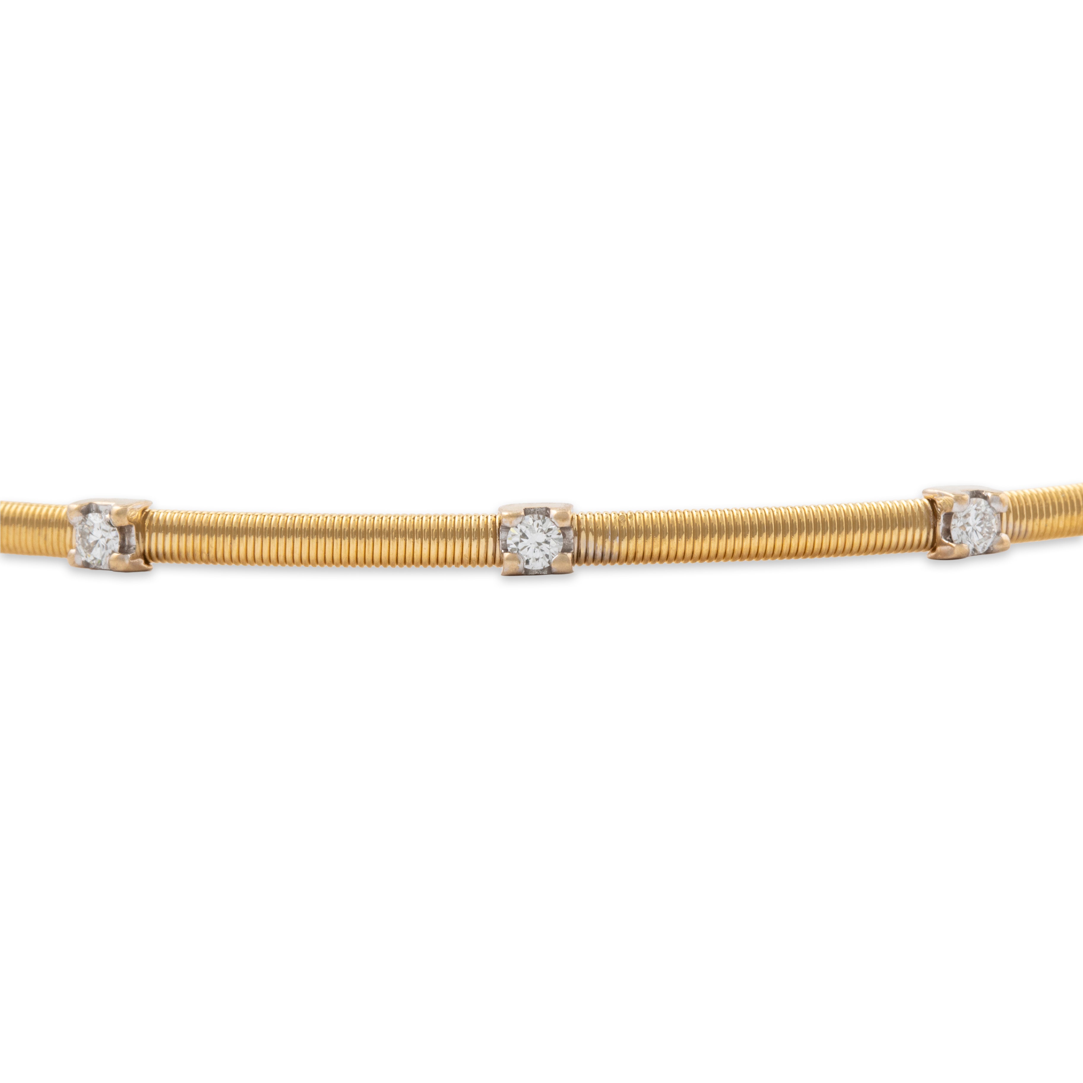 Vintage Italian 18k Yellow Gold Diamond Flexible Bracelet 7、mySite、hinf8tx79