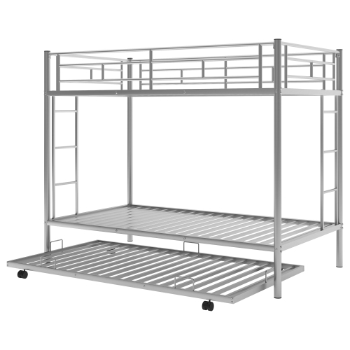 Twin over Twin Bunk Bed with Trundle, Black(OLD SKU:MF192387AAB)、、casual