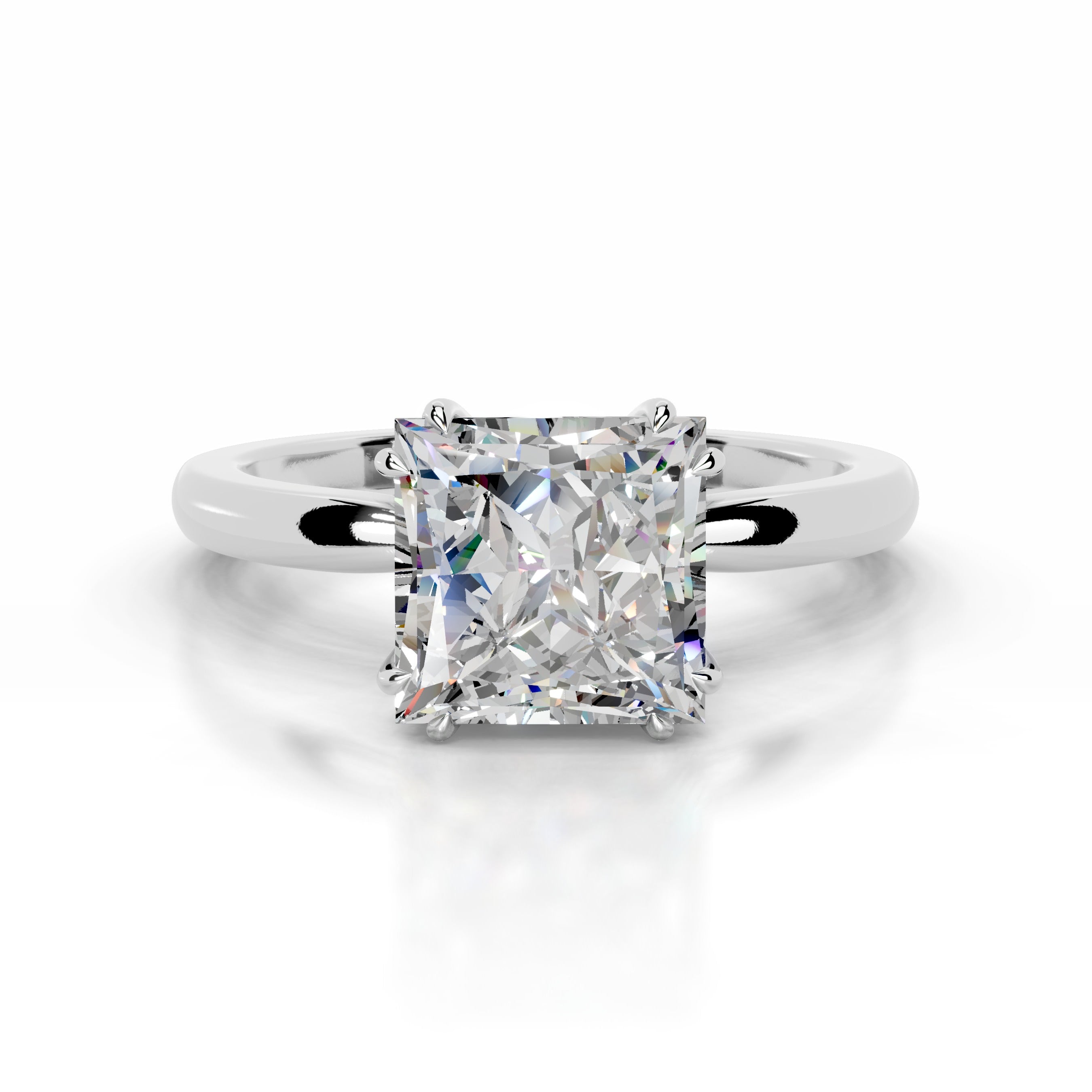 Collerina Moissanite & Diamond Ring - 18K White Gold、mySite、hinf8tx79