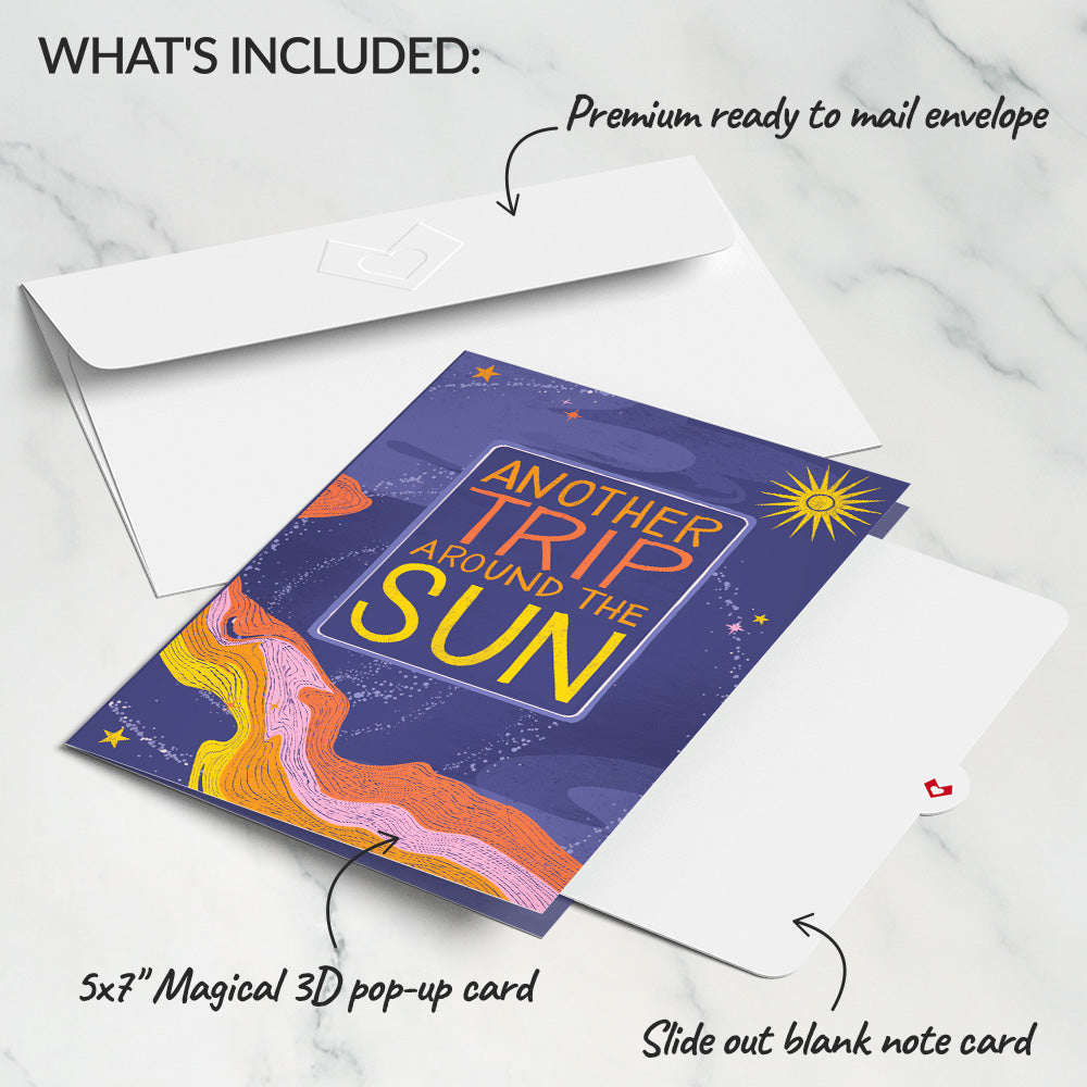 Another Trip Around the Sun Birthday Light-Up Pop-Up Card、mySite、solidvoid