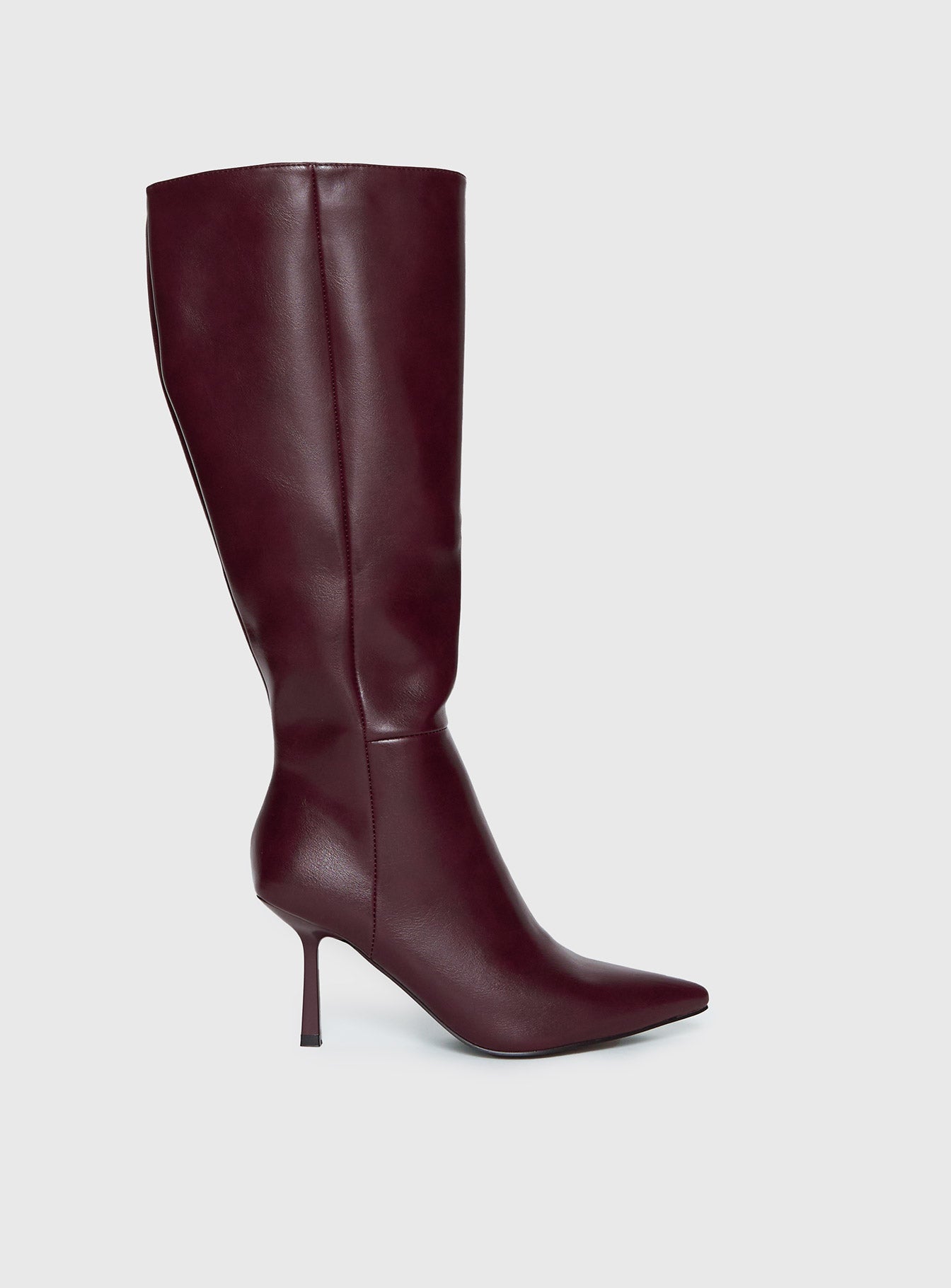 Harrie Knee High Boots Burgundy、mySite、solidvoid