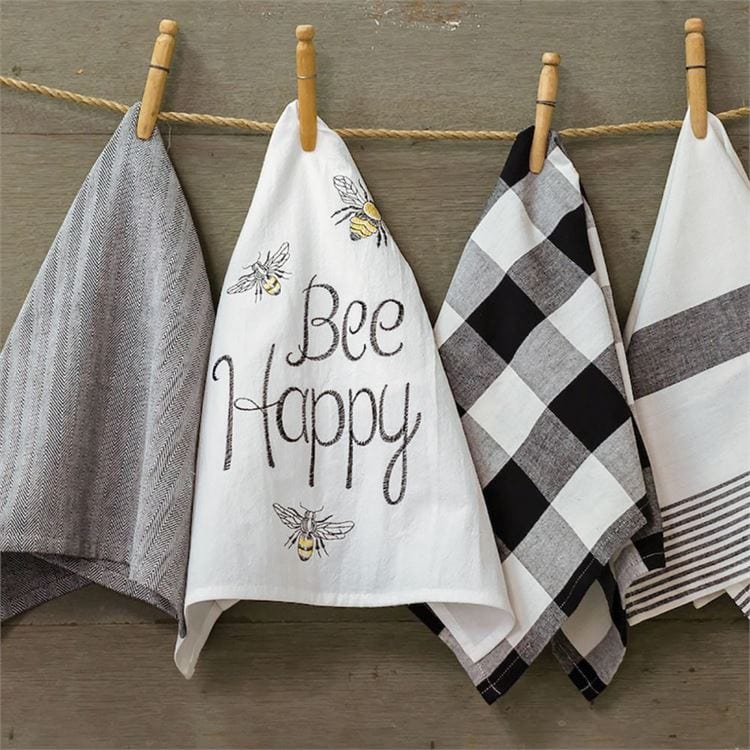 Hummingbird or Bee Happy Kitchen Tea Towel Embroidered、mySite、g9winljtr