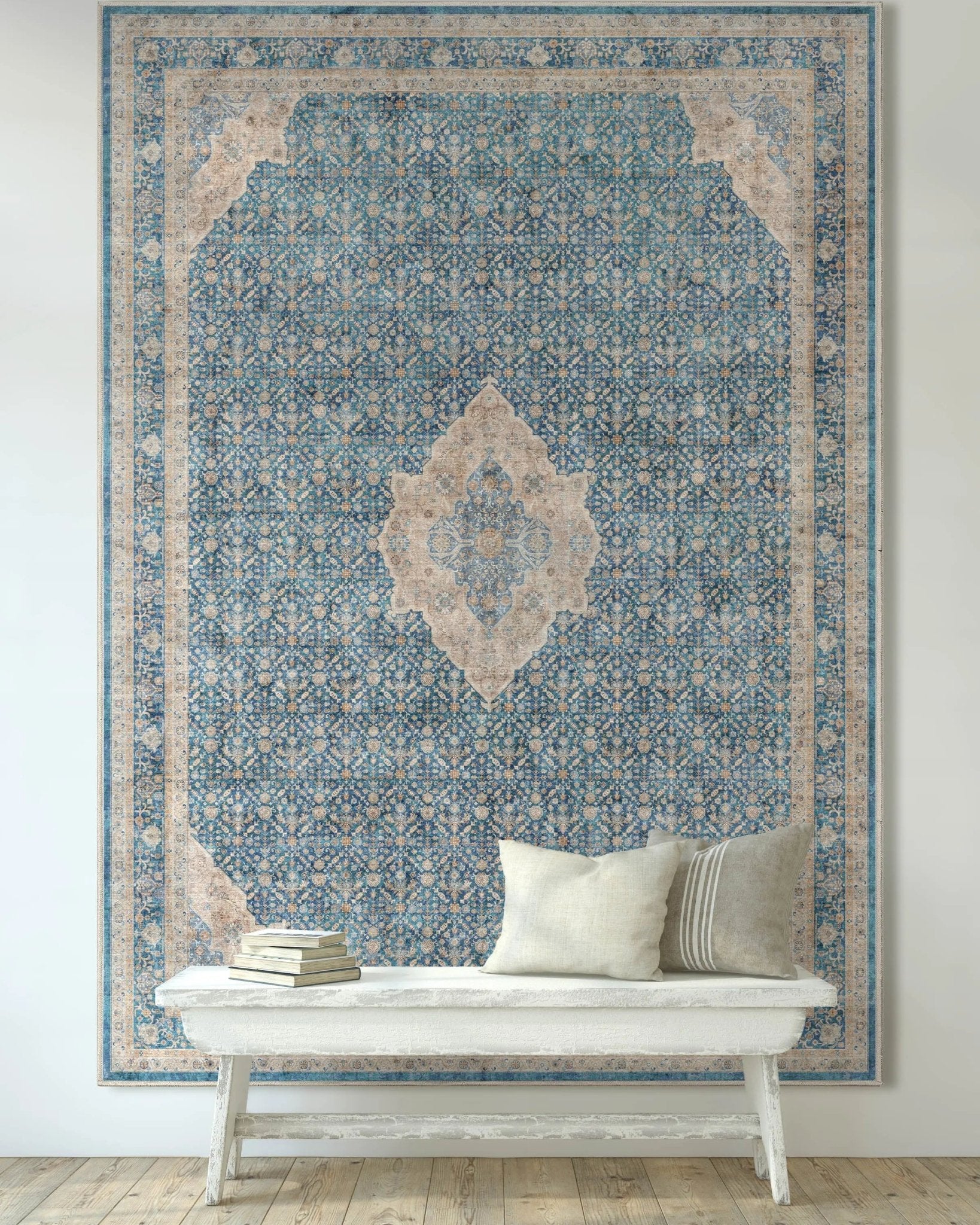 Asha 2-in-1 Lilith Vintage Oriental Kilim Rug + Rug Pad Included、mySite、gigharbornorthrealestate