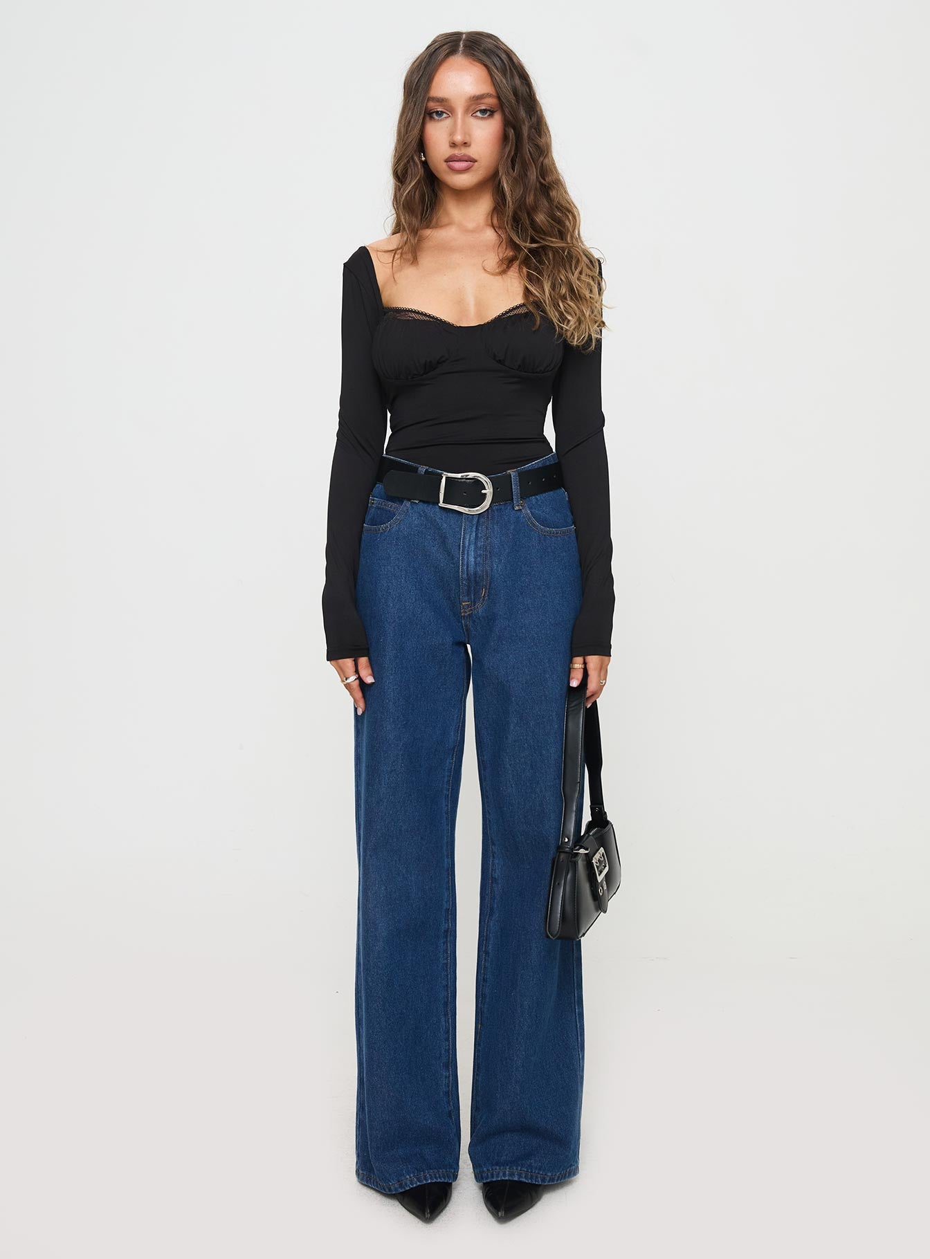 Peekaboo Long Sleeve Bodysuit Black、mySite、solidvoid