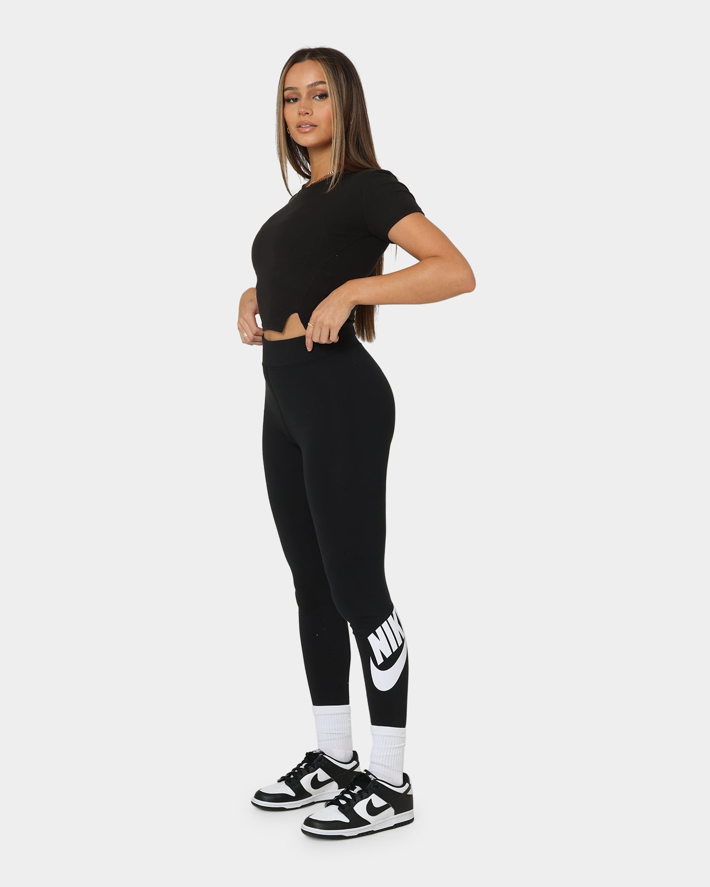 Nike Women's High-Waisted Leggings Black/White、mySite、zt4zffjzw
