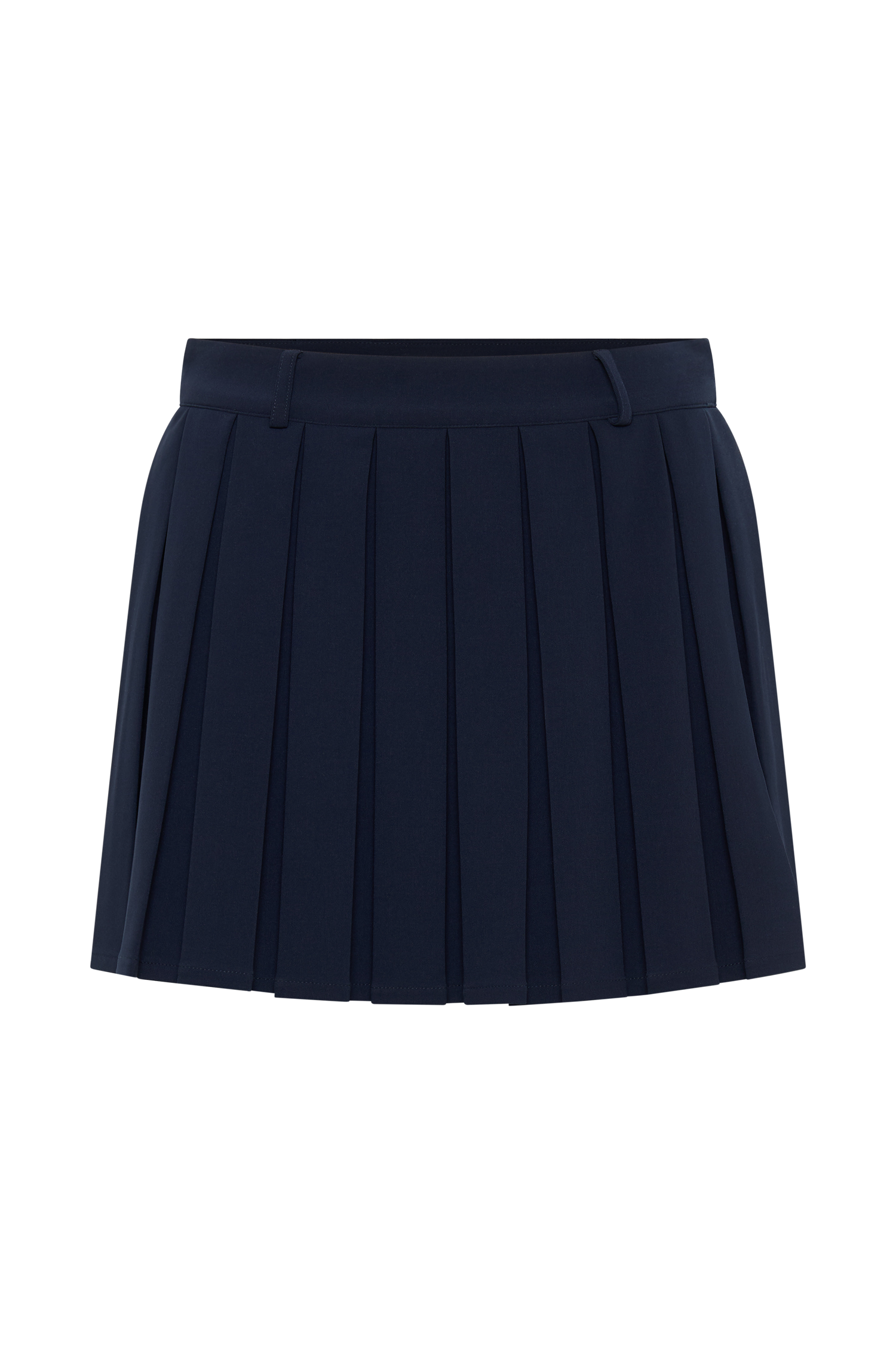 Mura Pleated Mini Skirt - Navy、mySite、solidvoid