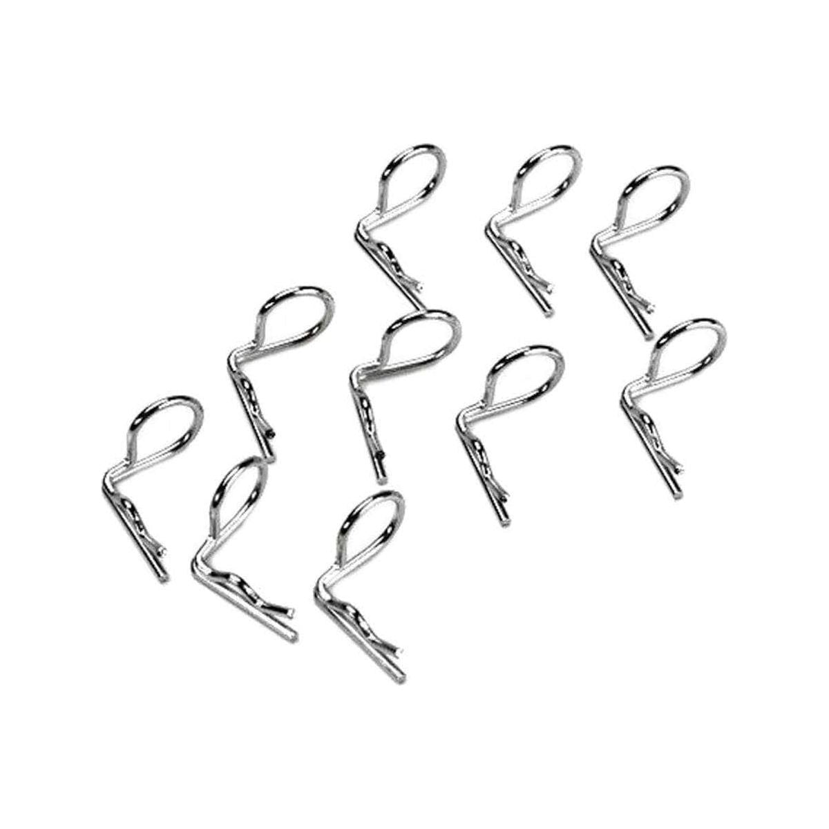  HRAAC01B08, Hot Racing 90 Degree Bend Body Clips (10) (Silver)、mySite、merchandisen