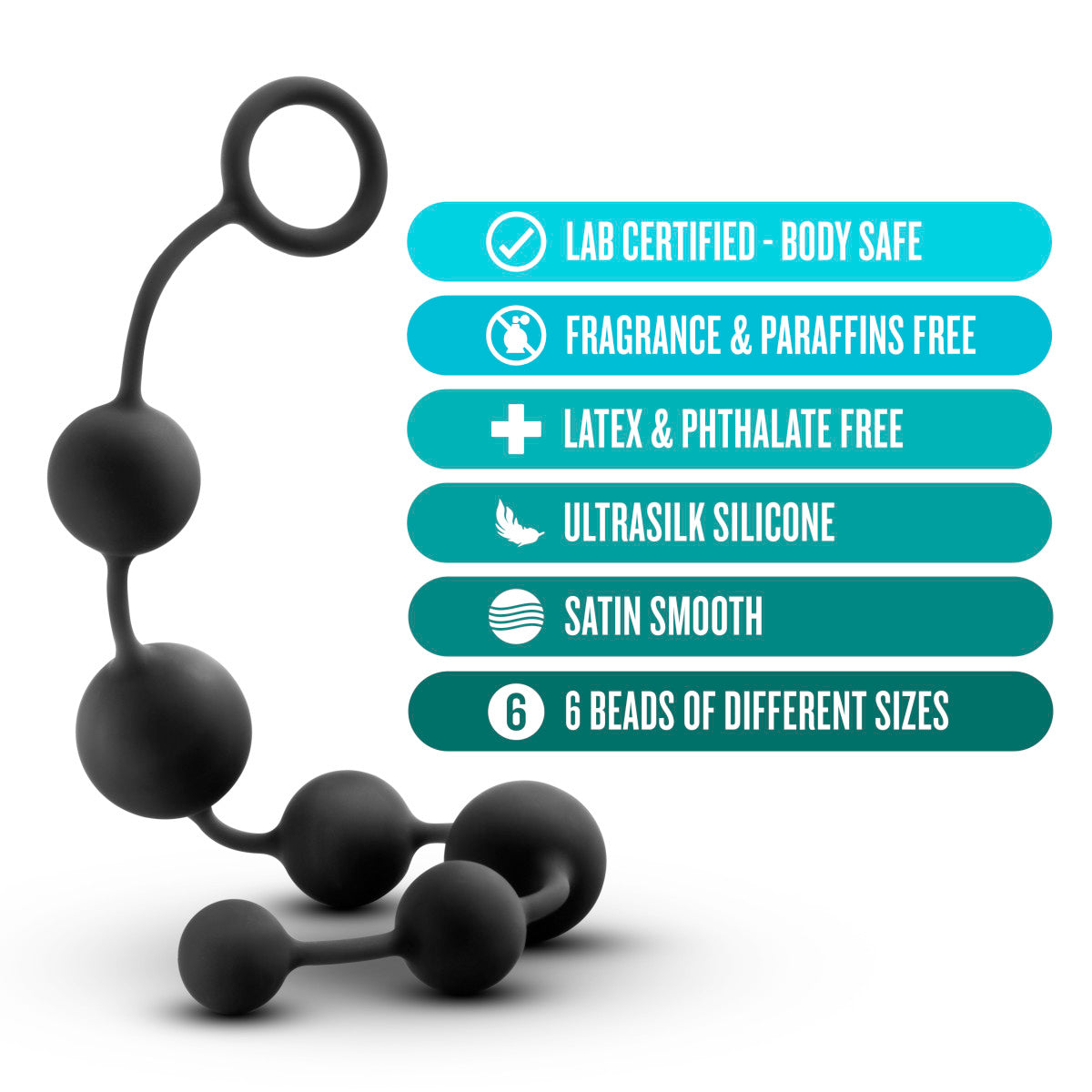 Anal Adventures Platinum By Blush® | Black 16-Inch Anal Beads、mySite、bottomscart