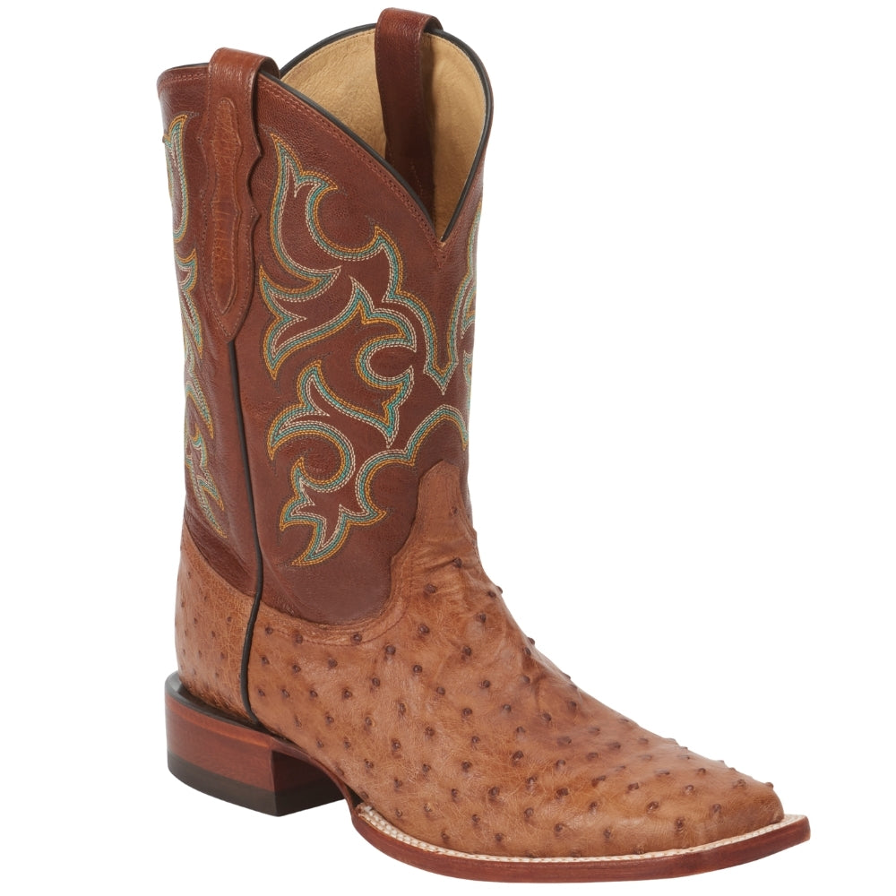 Truman 11 Inch Full Quill Ostrich Embroidered Square Toe Pull On Cowboy Boots、mySite、gtrtttuynbv