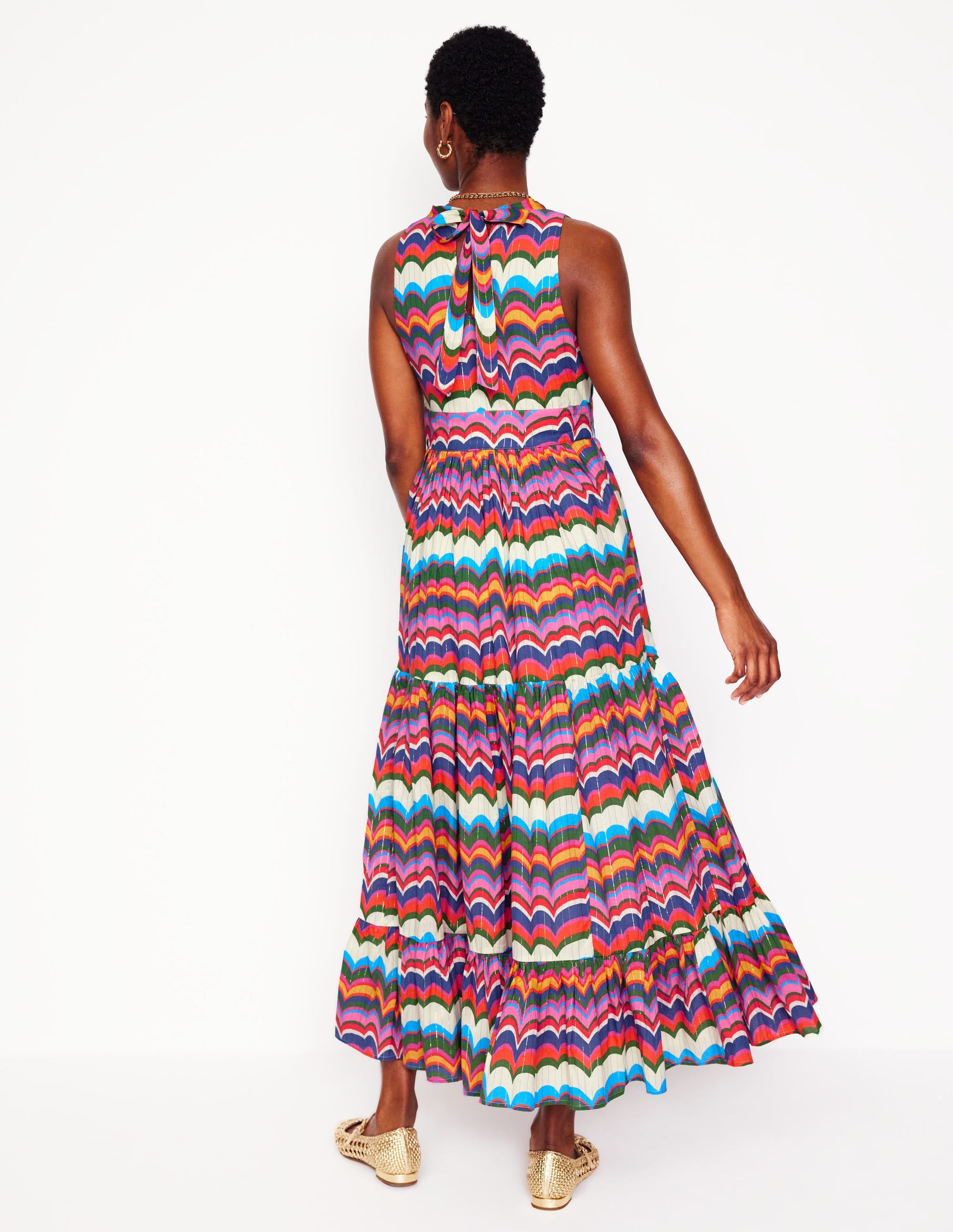  Serena Cotton Tie Maxi Dress-Multi, Abstract Wave、mySite、ashleygrahame