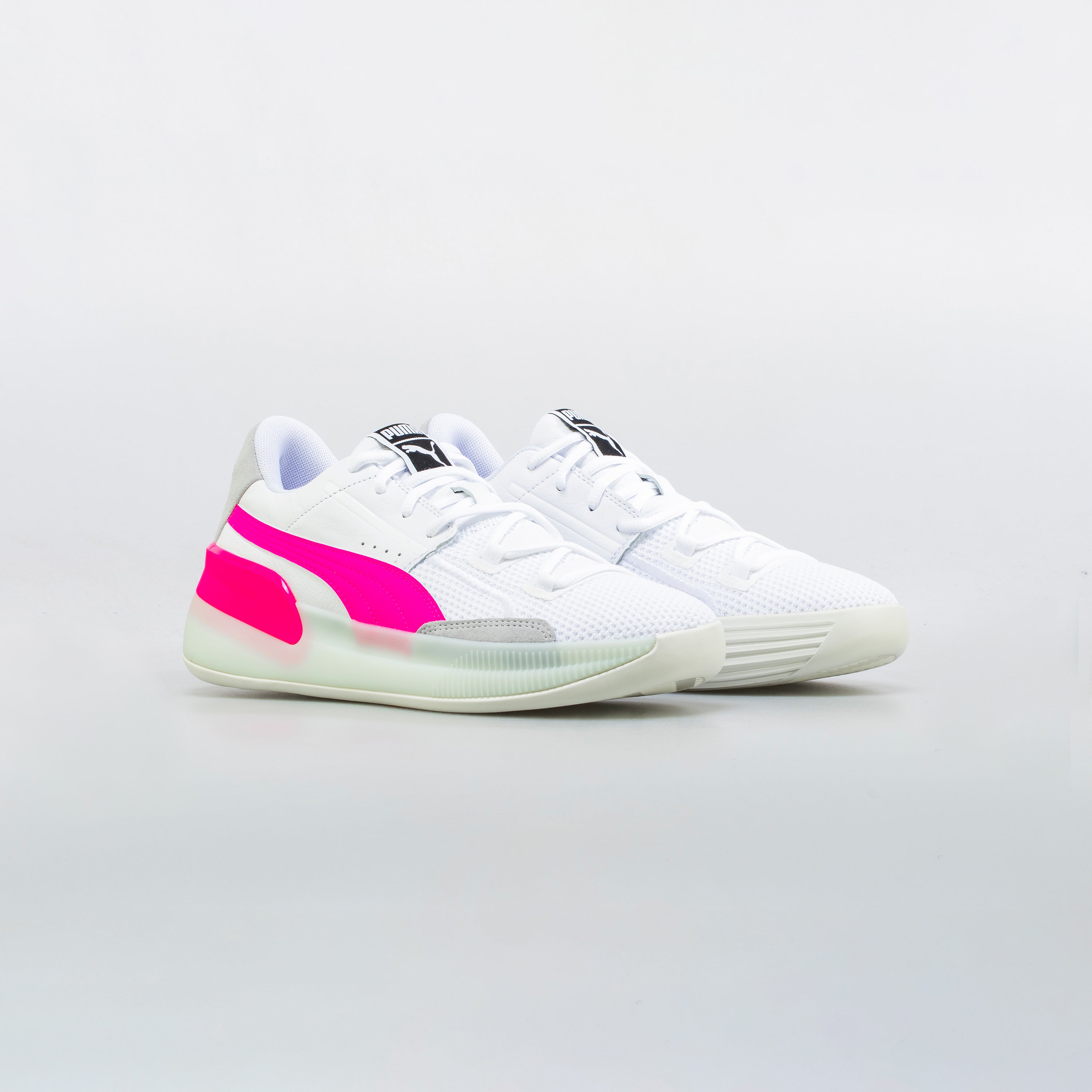 Clyde Hardwood Mens Basketball Shoe - White/Pink、mySite、dreamappss