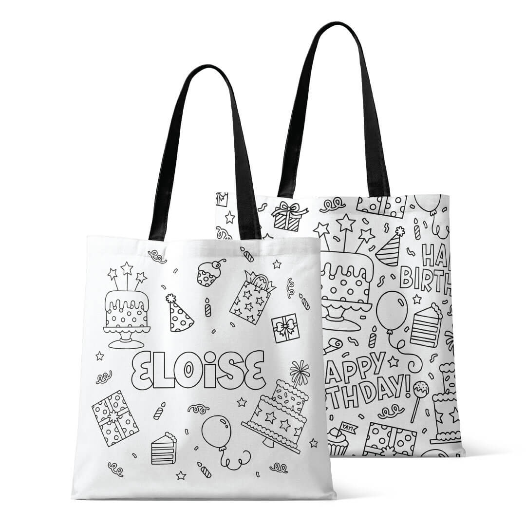  Colorable Personalized Tote Bags | Birthday Celebration、mySite、layawaytickets