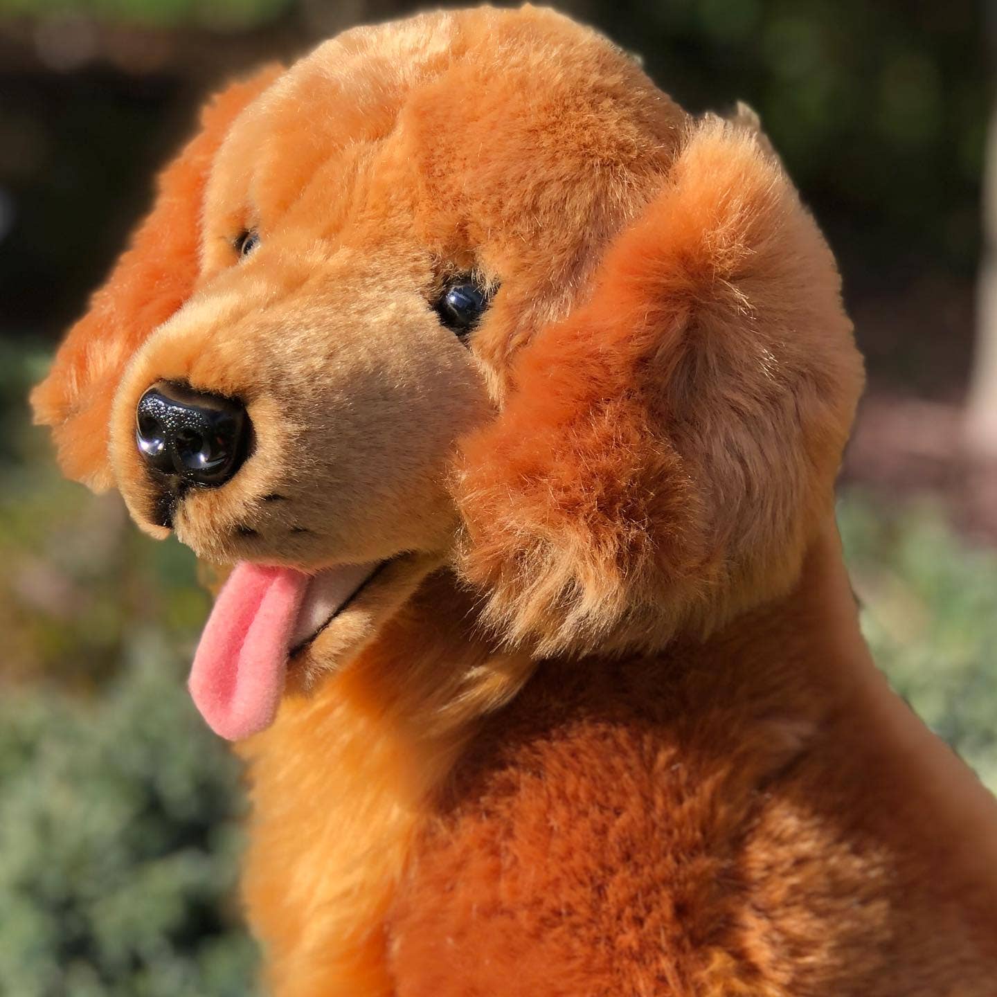 Plush Red Golden Retriever Sitting Realistic、mySite、g9winljtr