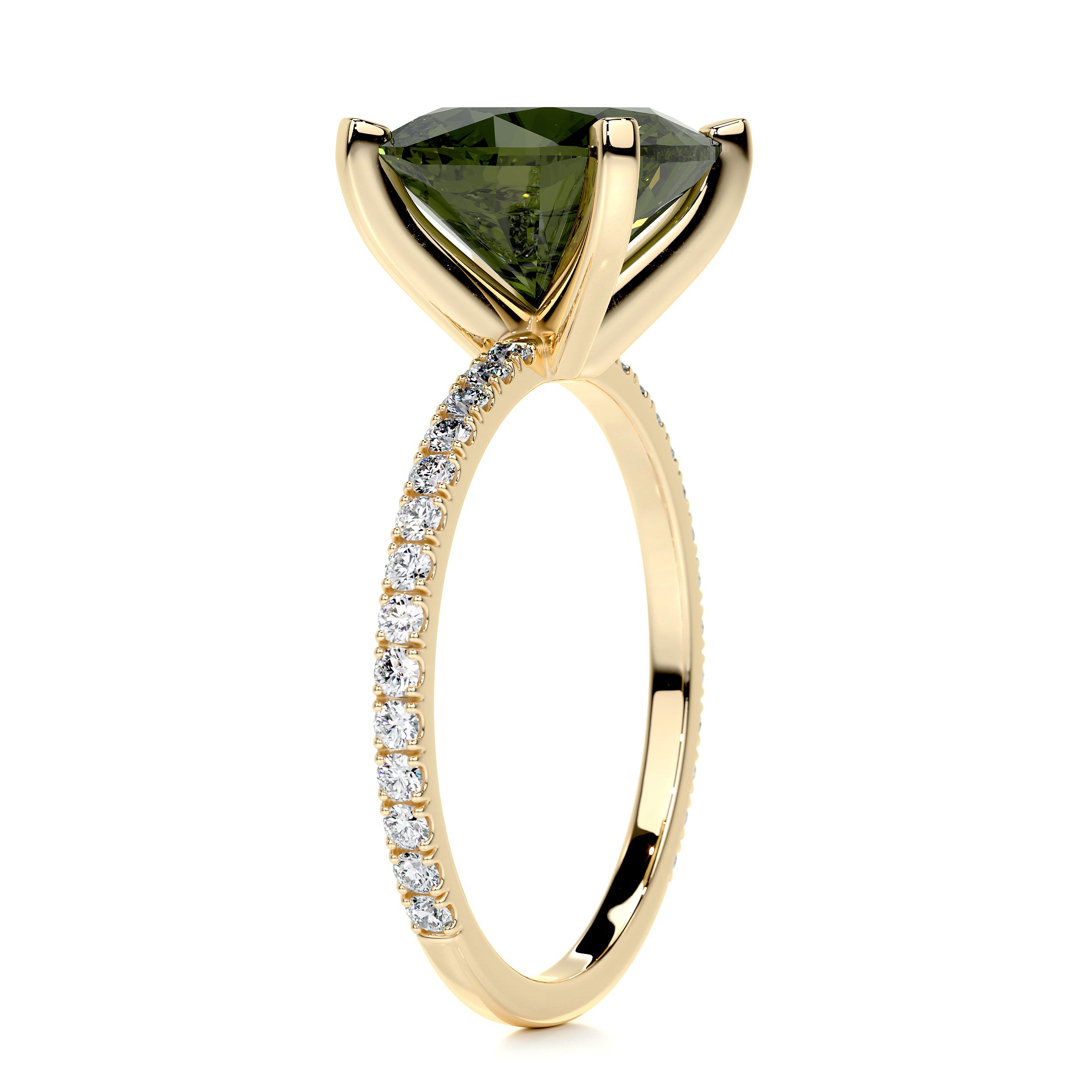 Stephanie Gemstone & Diamonds Ring (6 Carat) -18K Yellow Gold、mySite、hinf8tx79