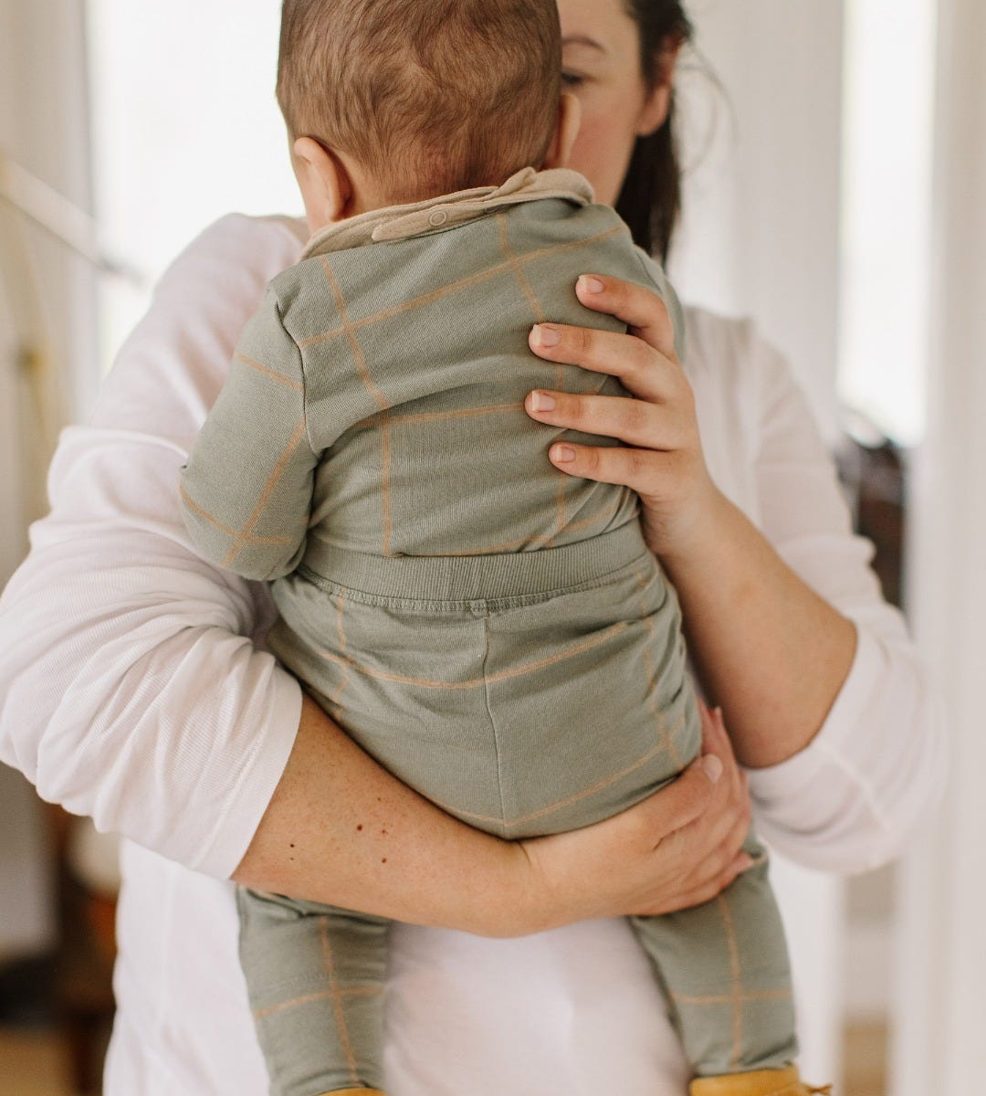 Swiss Check Neutral Bodysuit & Pant Set、mySite、g9winljtr