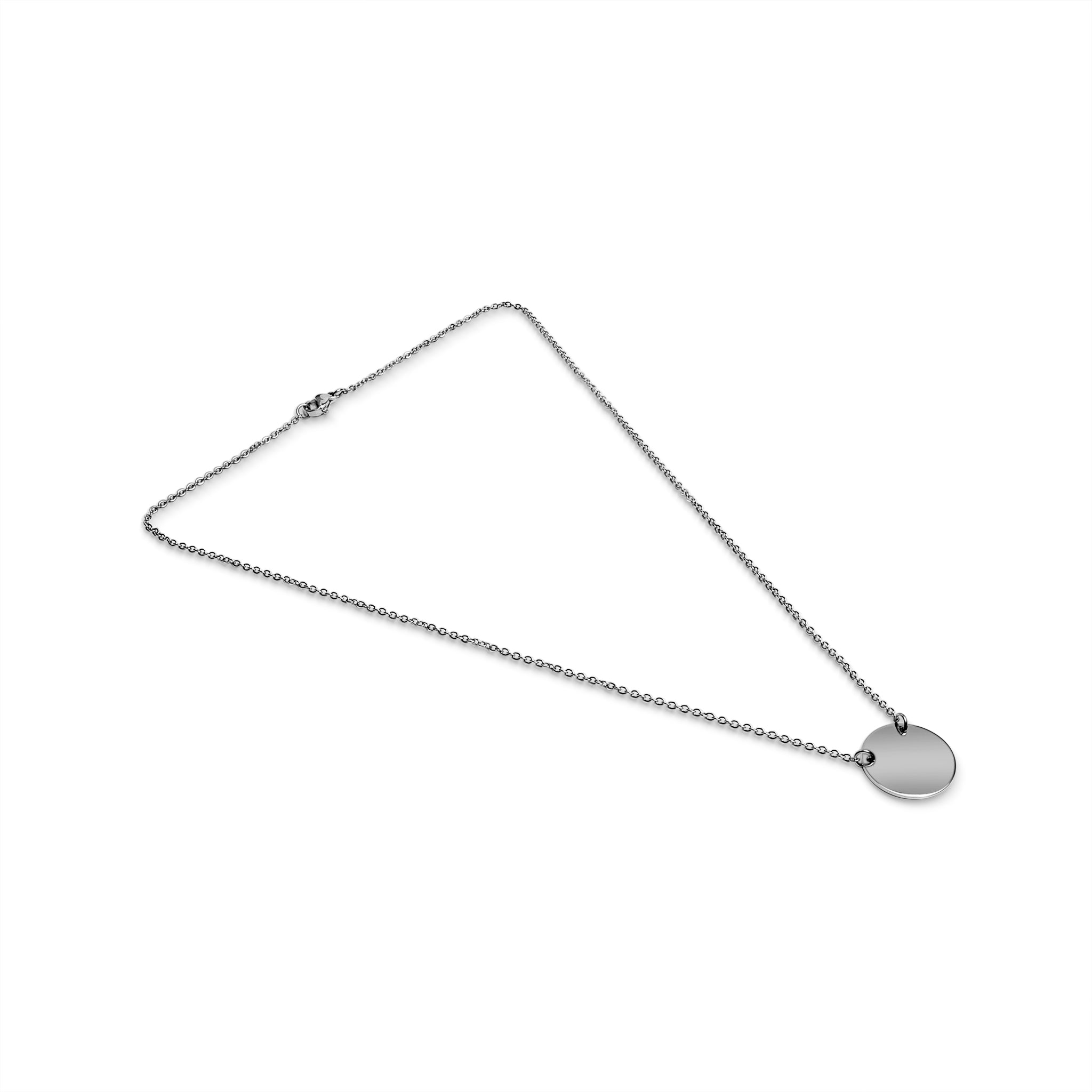 18K Gold PVD Stainless Steel Blank Circle Necklace / SBB0240、mySite、dreamappss