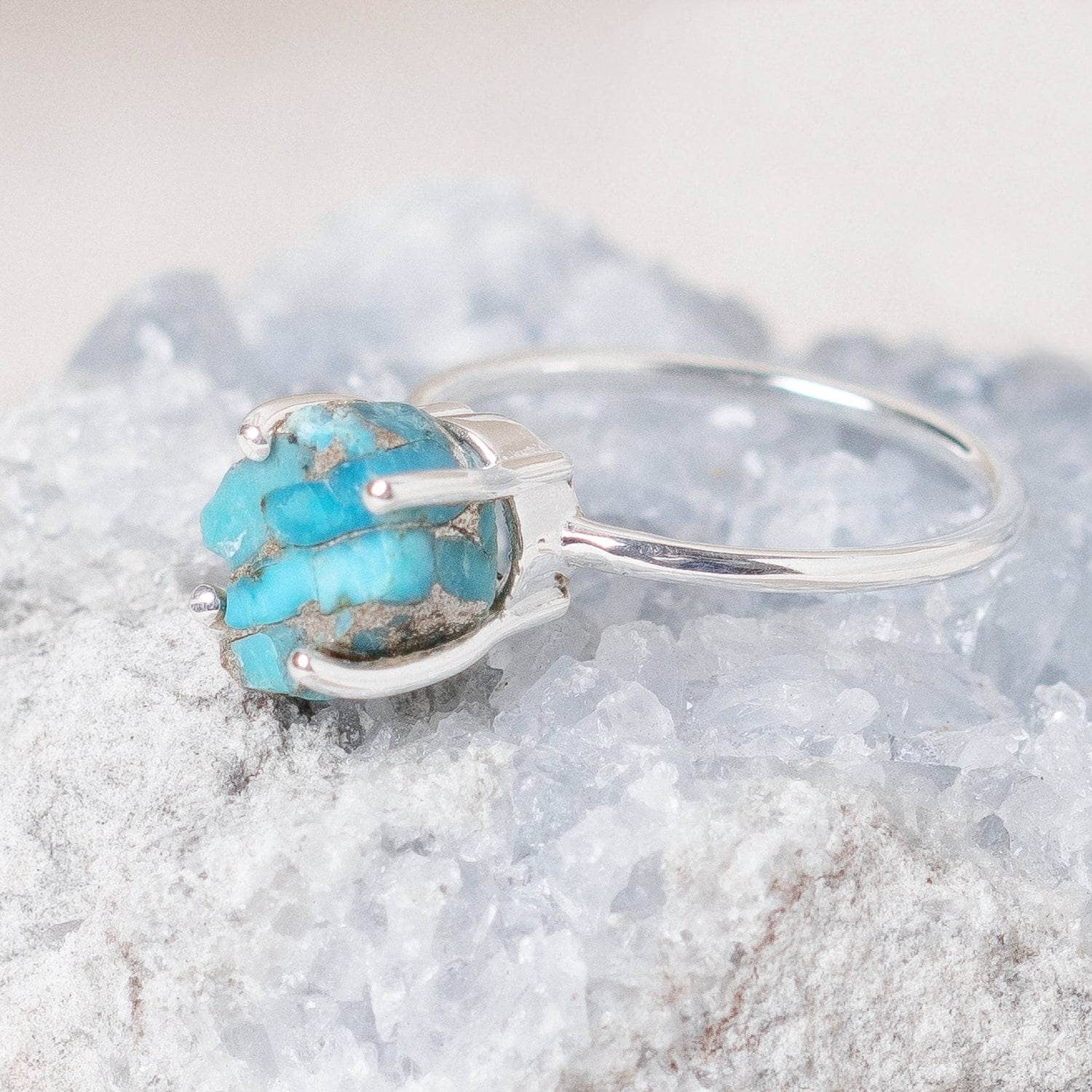 Natural Turquoise Raw Freeform Gold or Silver Ring、mySite、hinf8tx79