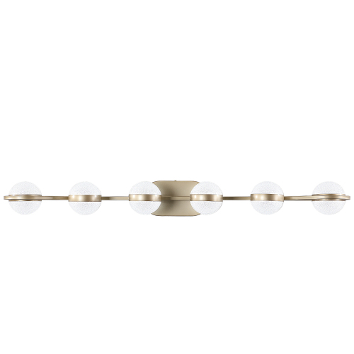 (Same as W1340P143676/L2001-G-6) 43" Gold Minimalist LED Bathroom Vanity Light with Crystal Sand Acrylic Shades, 6-Light Wall Mounted Decorative Lighting Fixture, Suitable for Bathroom Vanity Mirror、、eastwooduniform