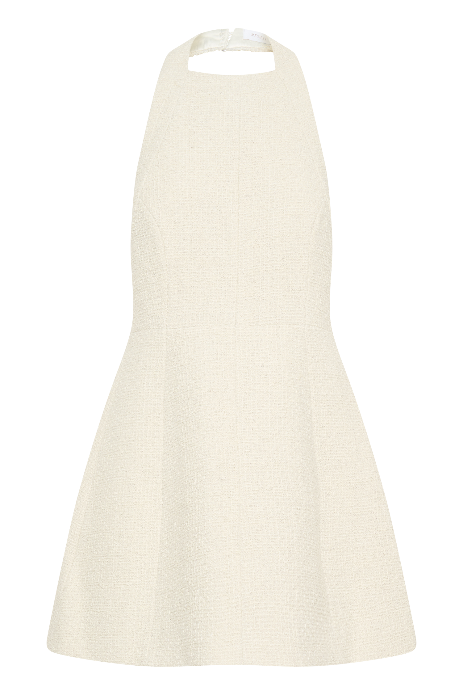 Carina Boucle Halter Mini Dress - Ivory、mySite、solidvoid