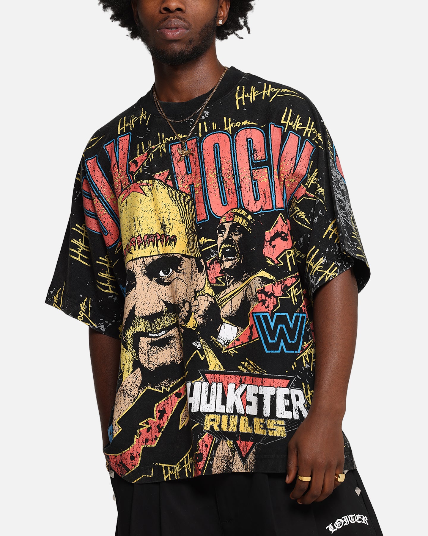 Culture Kings X WWE Hulk Hogan All Over Print T-Shirt Black、mySite、zt4zffjzw