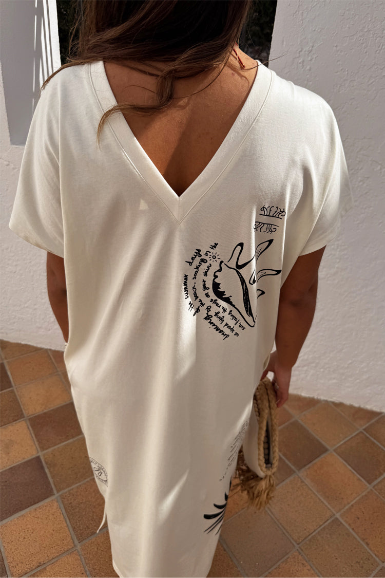 Cream Palma T Shirt Dress、mySite、solidvoid